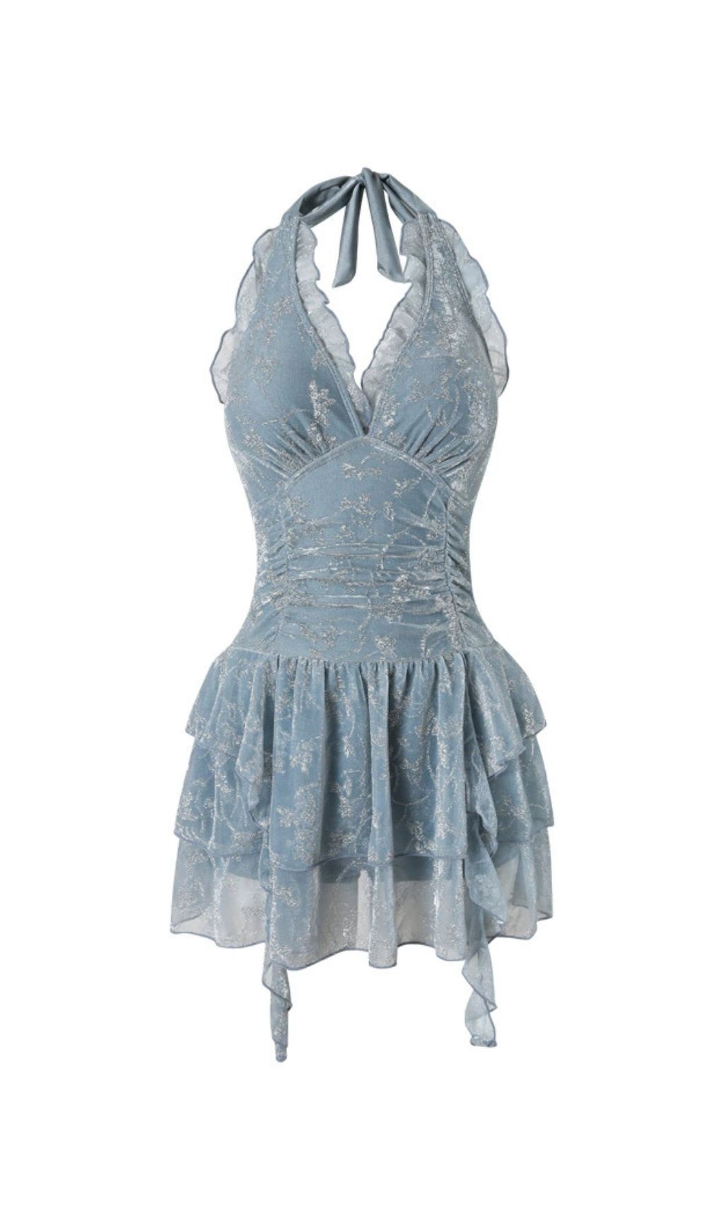 Fashionslee Women Fairly Halter Ruffle Swimsuit
