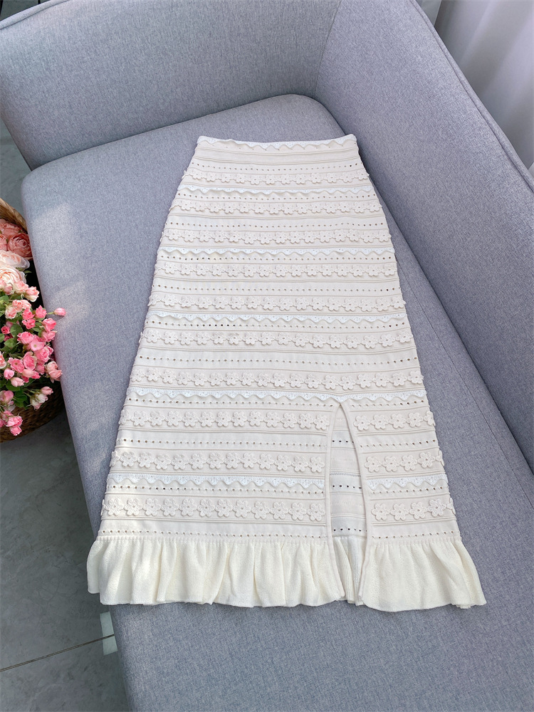 8c007fc544d48296c3fa0e887aad8d7c.jpg Fashionslee Women Crochet Trim Knit Skirt
