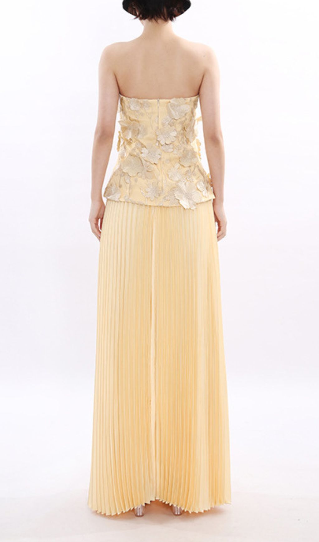 Fashionslee Women Julieta Flower Top & Pleated Maxi Skirt Set