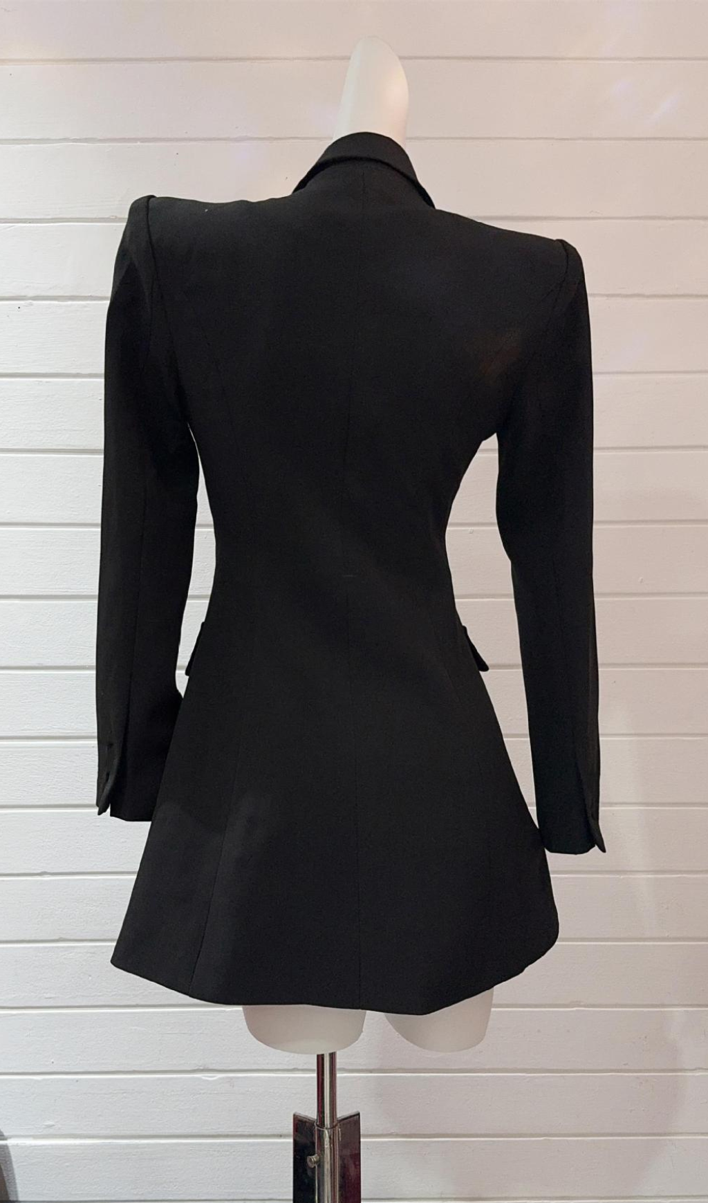 Fashionslee Women Farida Black Long Sleeve Diamante Bow Mini Blazer Dress