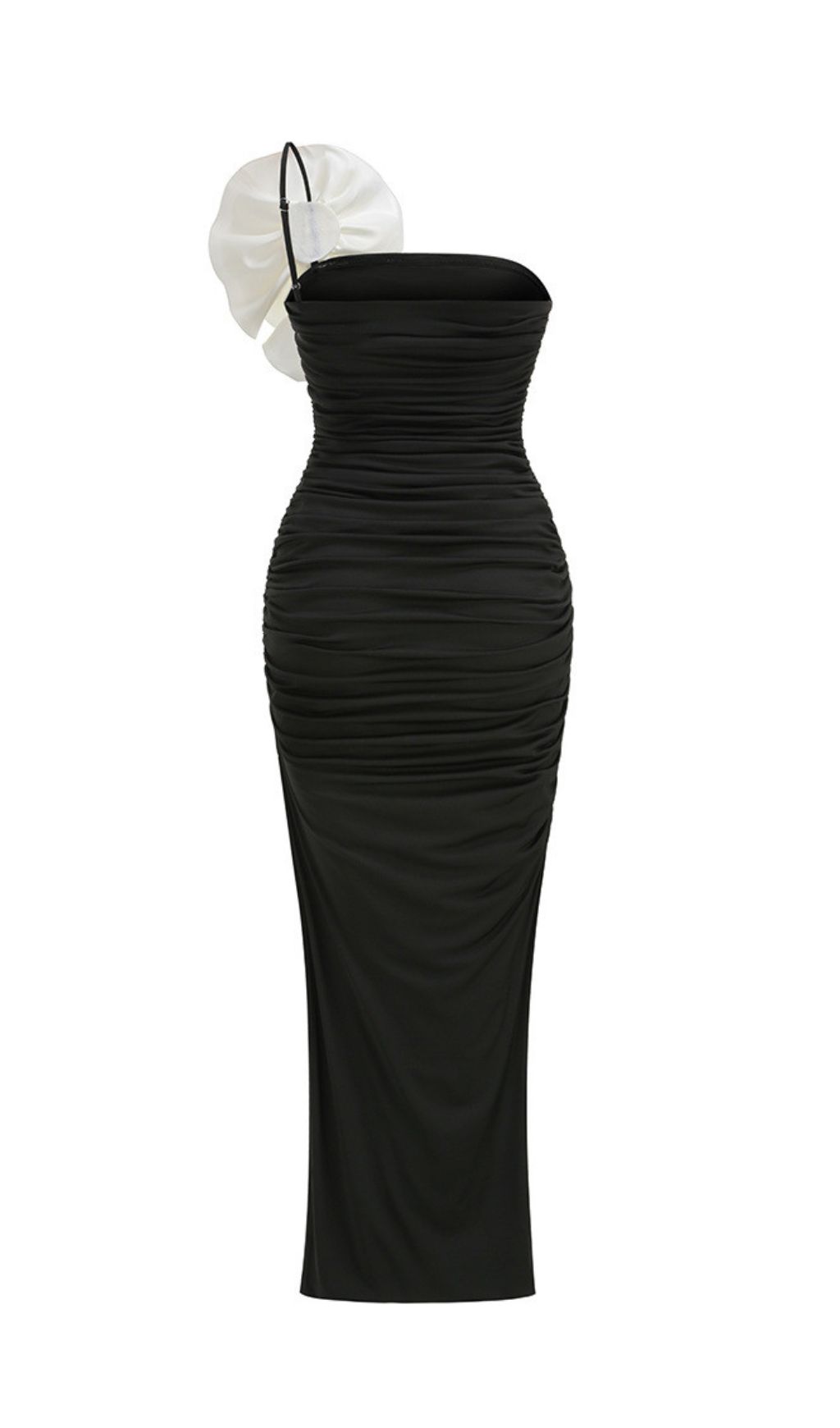BLACK STRAPLESS FLORAL MAXI DRESS VIRAL - OWNCI BLACK STRAPLESS FLORAL MAXI DRESS VIRAL - OWNCI