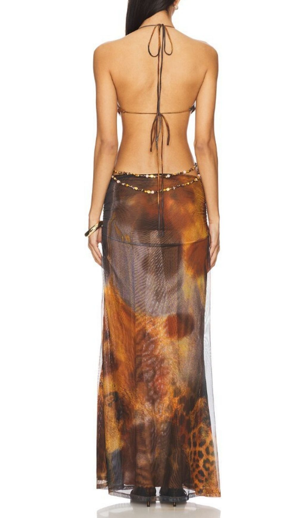 Fashionslee Women Kekona Halter Printed Maxi Dress