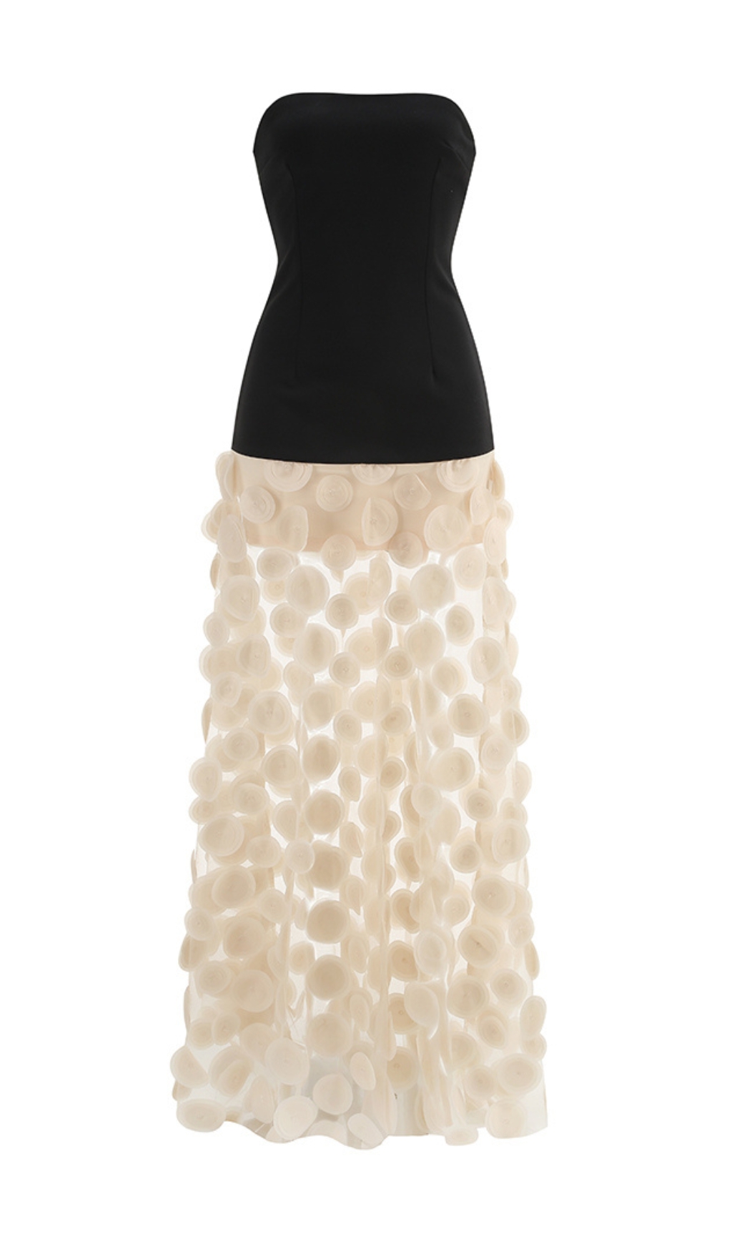 8c349a1b1c51e8cb5a96d83b9993a1fe.jpg Fashionslee Women Duffy Strapless Mesh Dot Maxi Dress