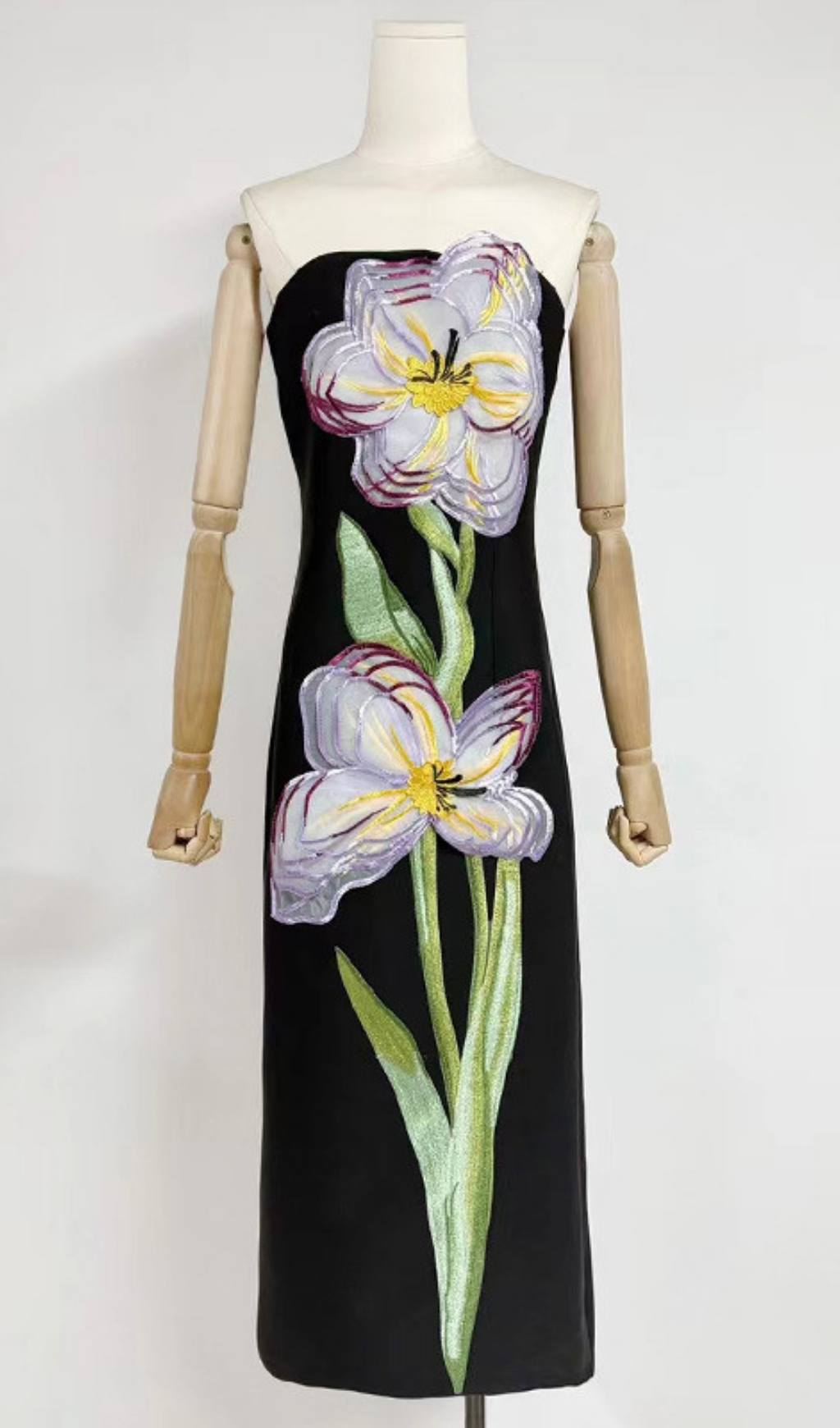 Fashionslee Women Freddy Strapless Flower Maxi Dress