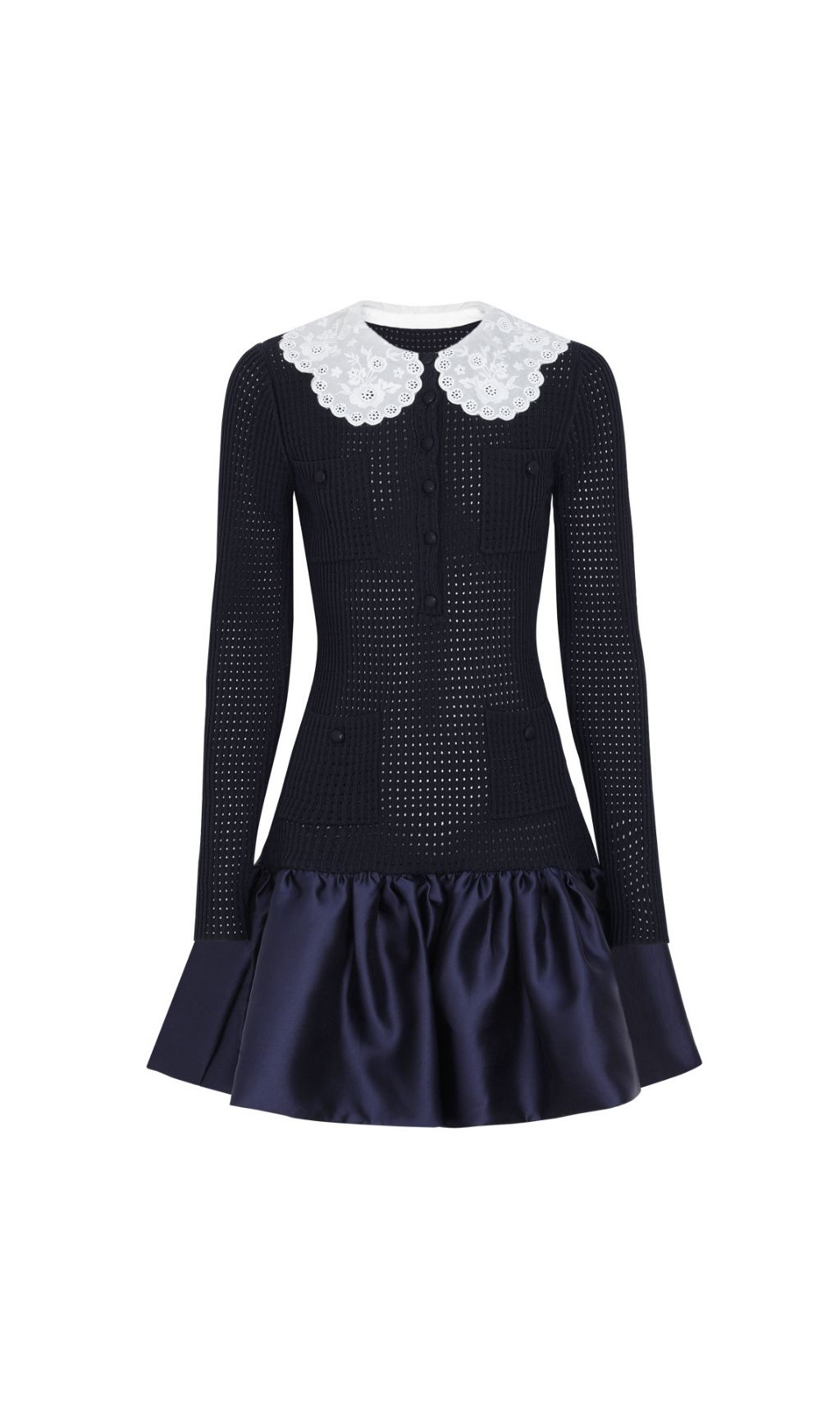 8cb850e1a755eb3714134f693326dc02.jpg Fashionslee Women Kay Navy Long Sleeve Knit Mini Dress