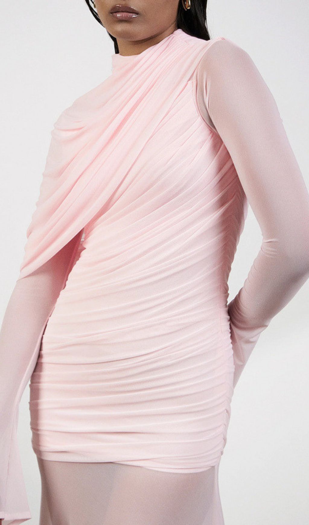 VIRAL AESTHETIC PINK MESH MAXI DRESS - OWNCI