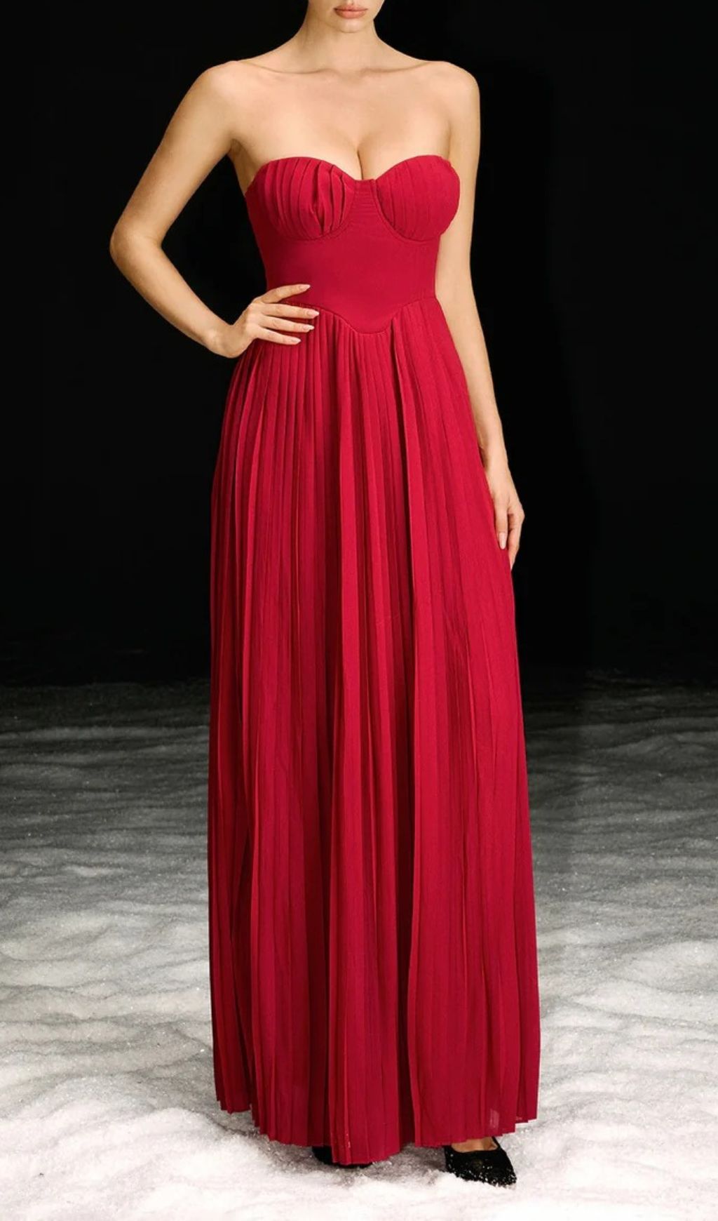 8d9640d939980165938ebf635454104a.jpg Fashionslee Women Necalli Strapless Pleated Maxi Dress