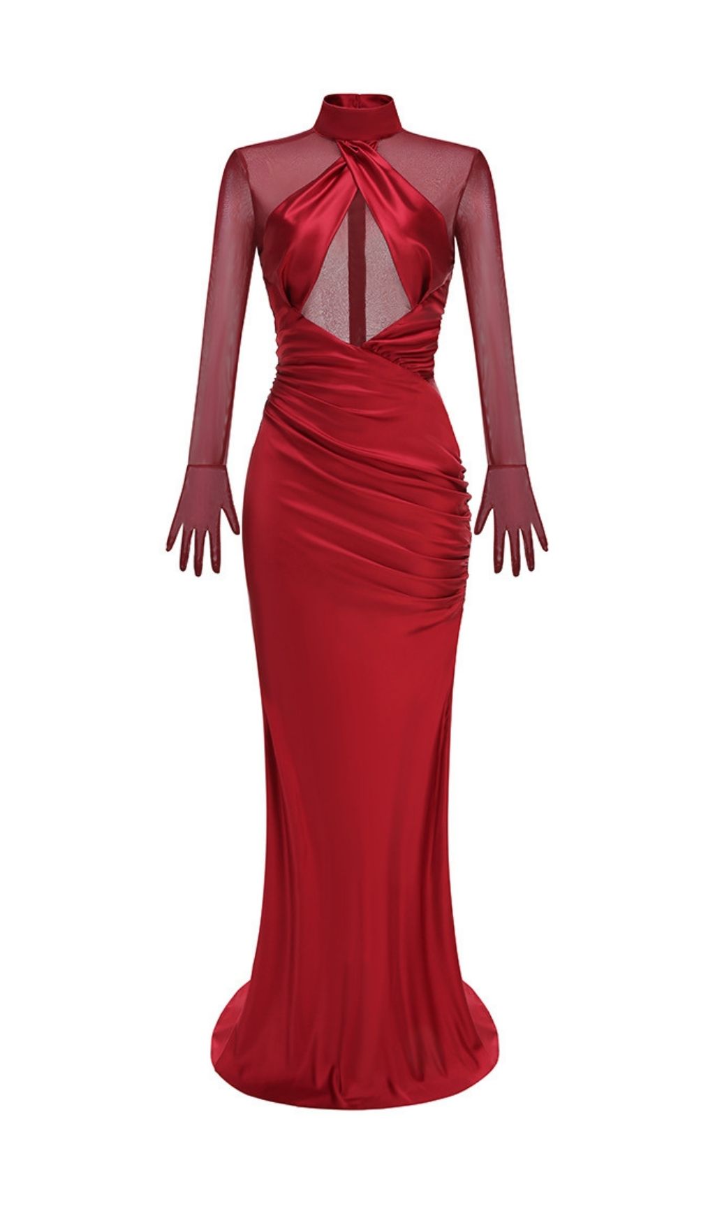 8d992696c36c09ec4e42cc3ab1639ed6.jpg Fashionslee Women Khadiga Red Long Sleeve Gown