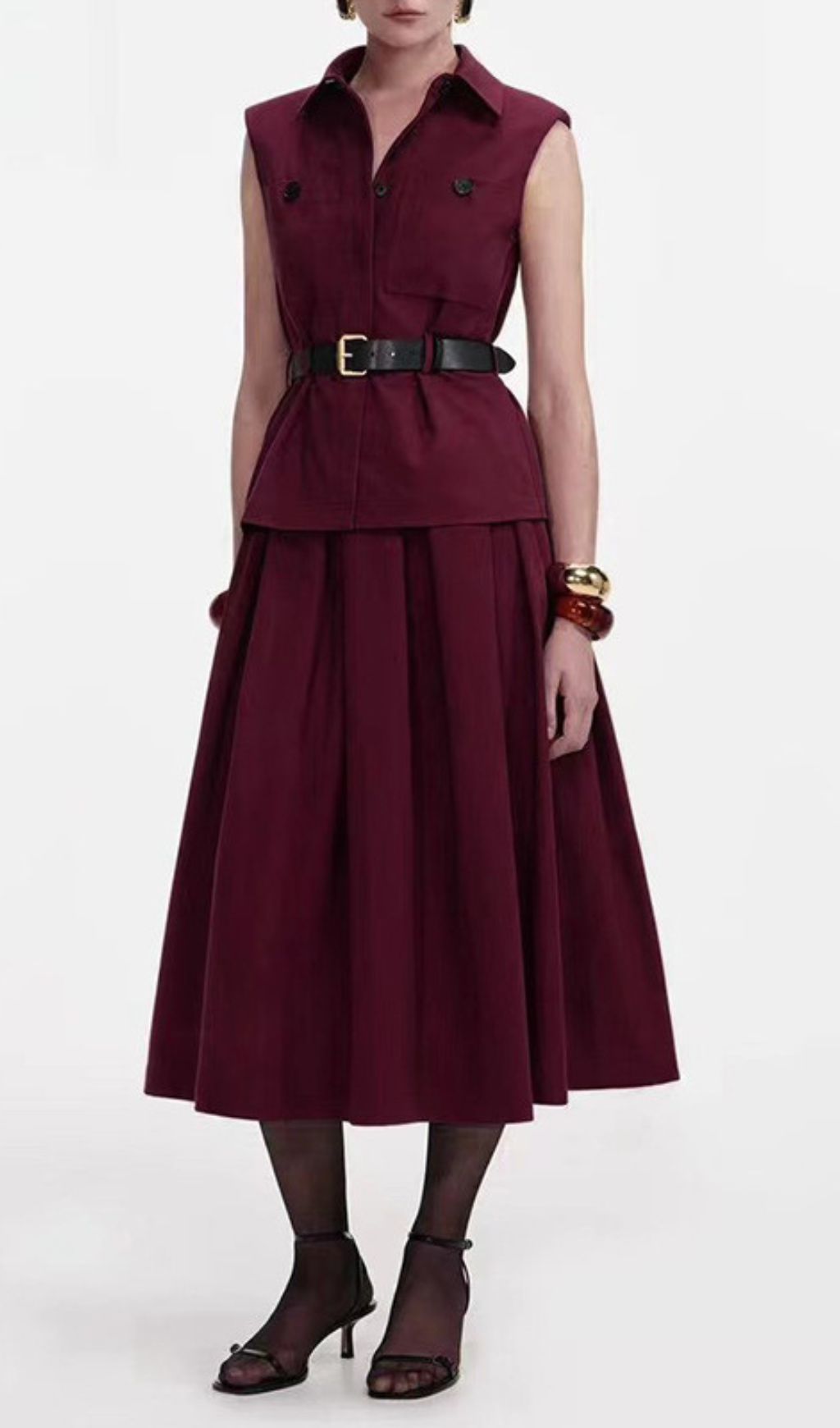 8dcaf23bc8d477df4a94048db2824a82.jpg Fashionslee Women Iliana Sleeveless Belt Two-Piece Set