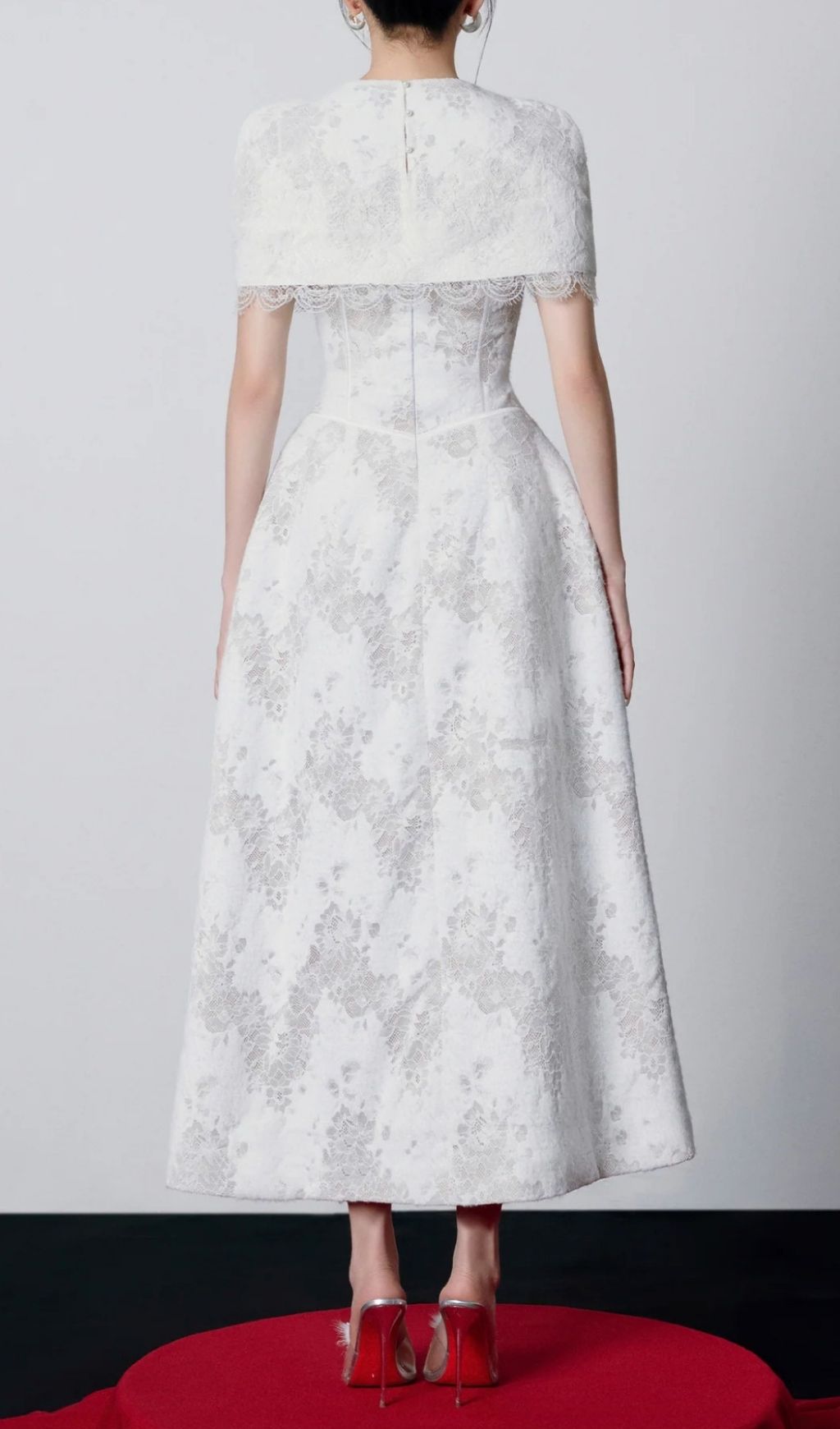 Fashionslee Women Keoni White Lace Midi Dress