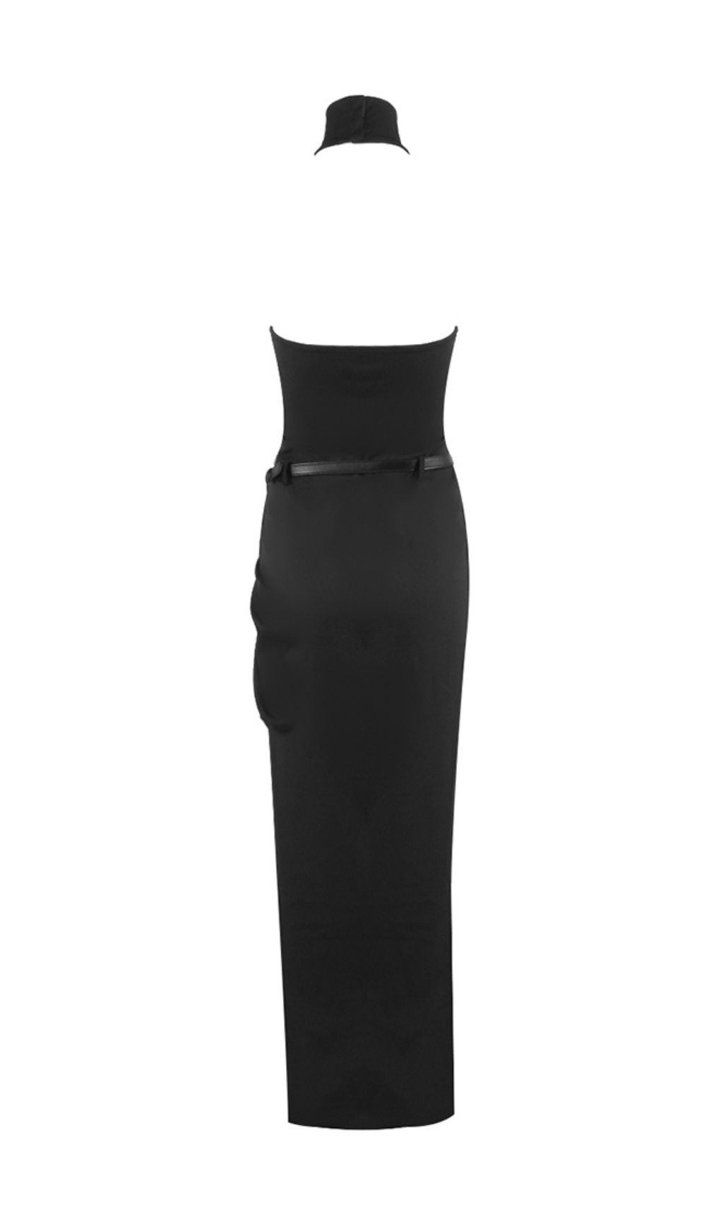 8ddd3e8fa113a29fbd0c47ff3428031c.jpg Fashionslee Women Fawn Black Halter Slit Maxi Dress