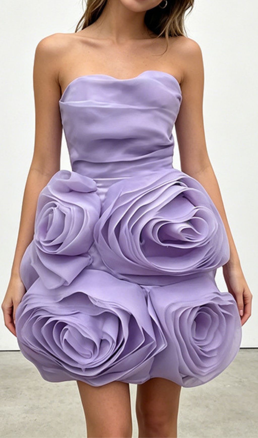Fashionslee Women Kendyl Strapless Flower Mini Dress
