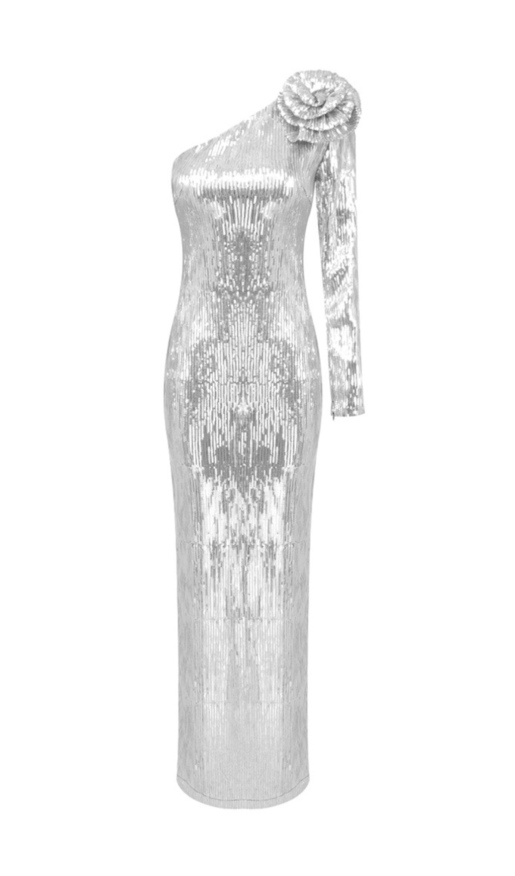 8e5244e32b74f54c5dc7d1c7d4538a64.jpg Fashionslee Women Charlot Silver Sequin Flower Maxi Dress