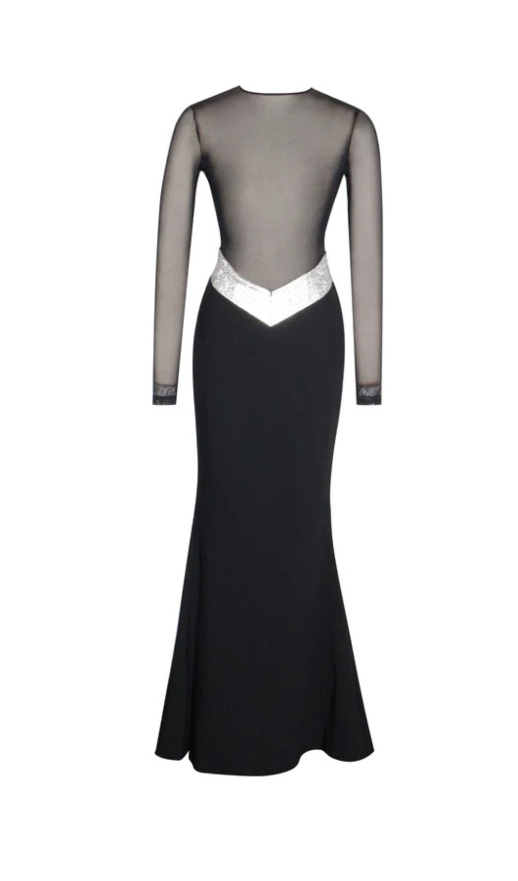 Fashionslee Women Aila Black Mesh Maxi Dress