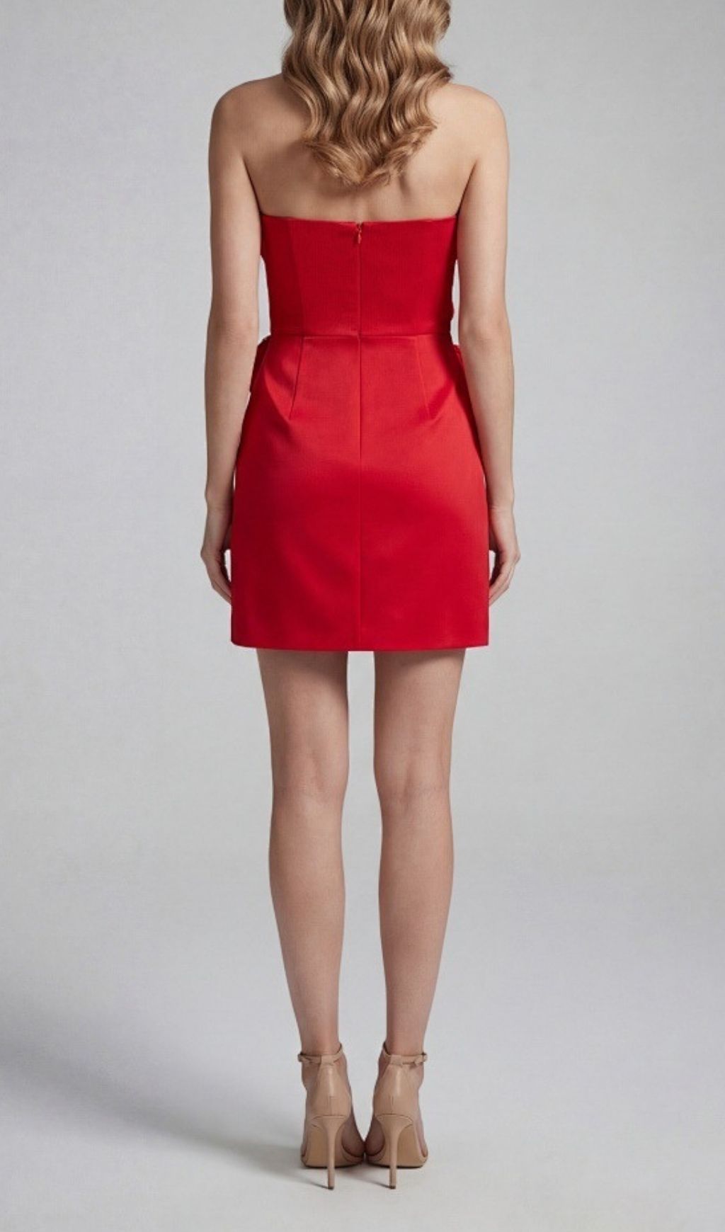 Fashionslee Women Kazuye Red Strapless Flower Mini Dress