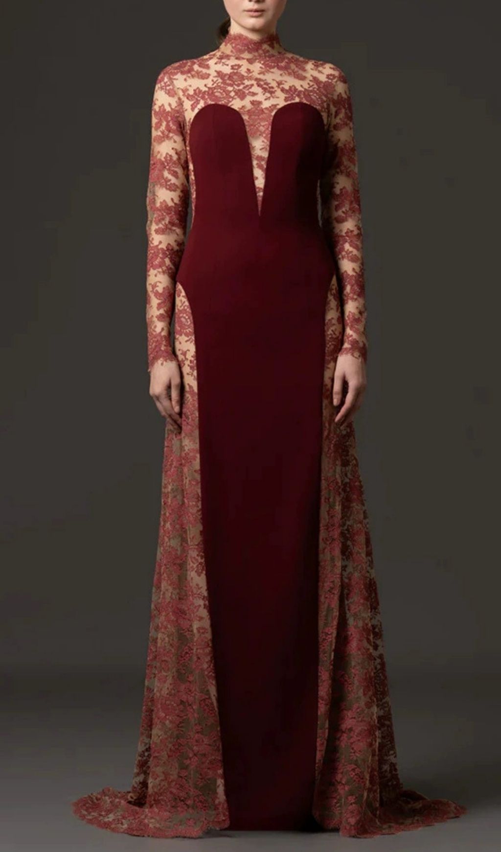 Fashionslee Women Kyler Red Embroidery Long Sleeve Maxi Dress