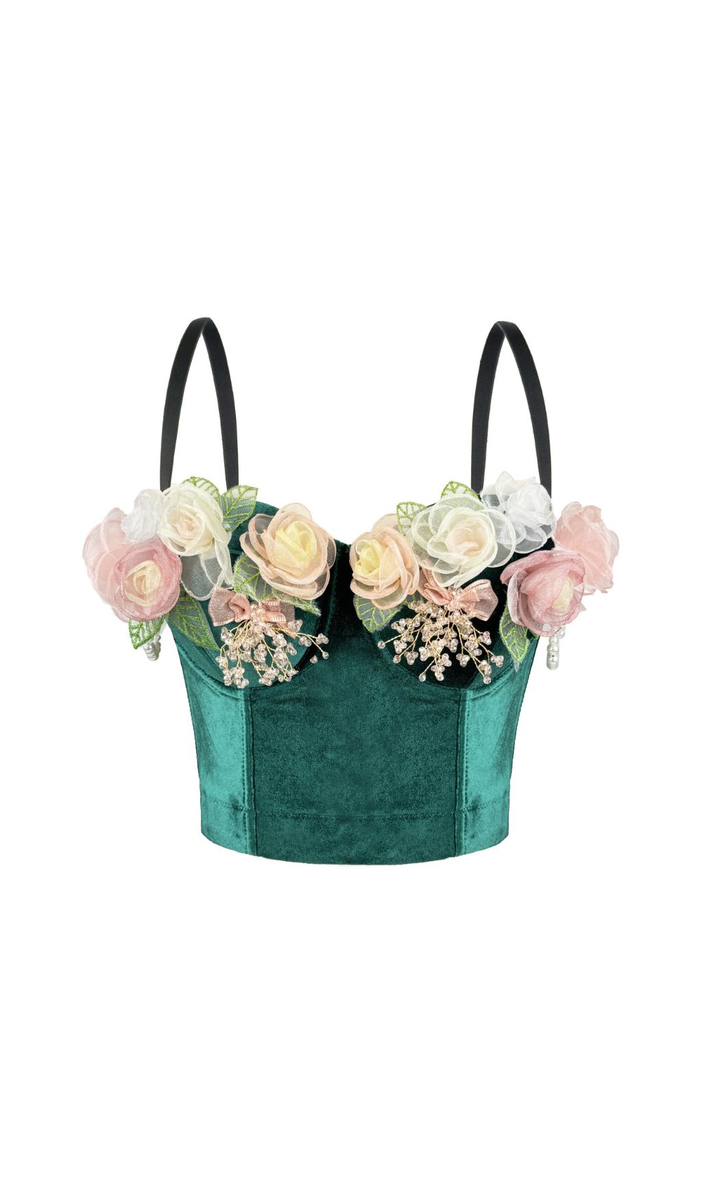 8f3ff37390f2afc6c8fc9f95b327ba43.jpg Fashionslee Women Jaina 3D Flower Crop Top