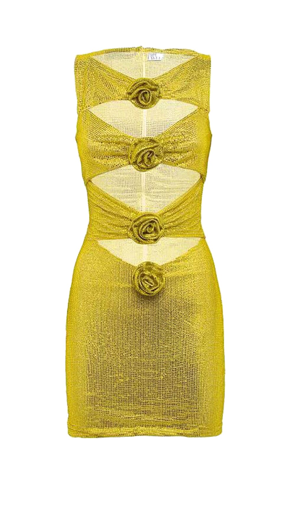 8fb3cd7e91d455e56a430f319ab615bd.jpeg Fashionslee Women Rosette Cut Out Embellished Mini Dress In Yellow