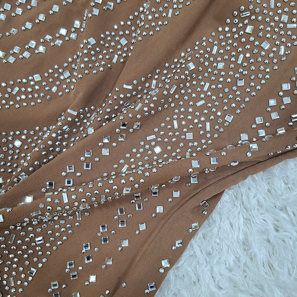 9001bfb5481fc5b47ff39f79681a8ea7.jpeg Fashionslee Women Rhinestone And Pearl Studded Maxi Dress