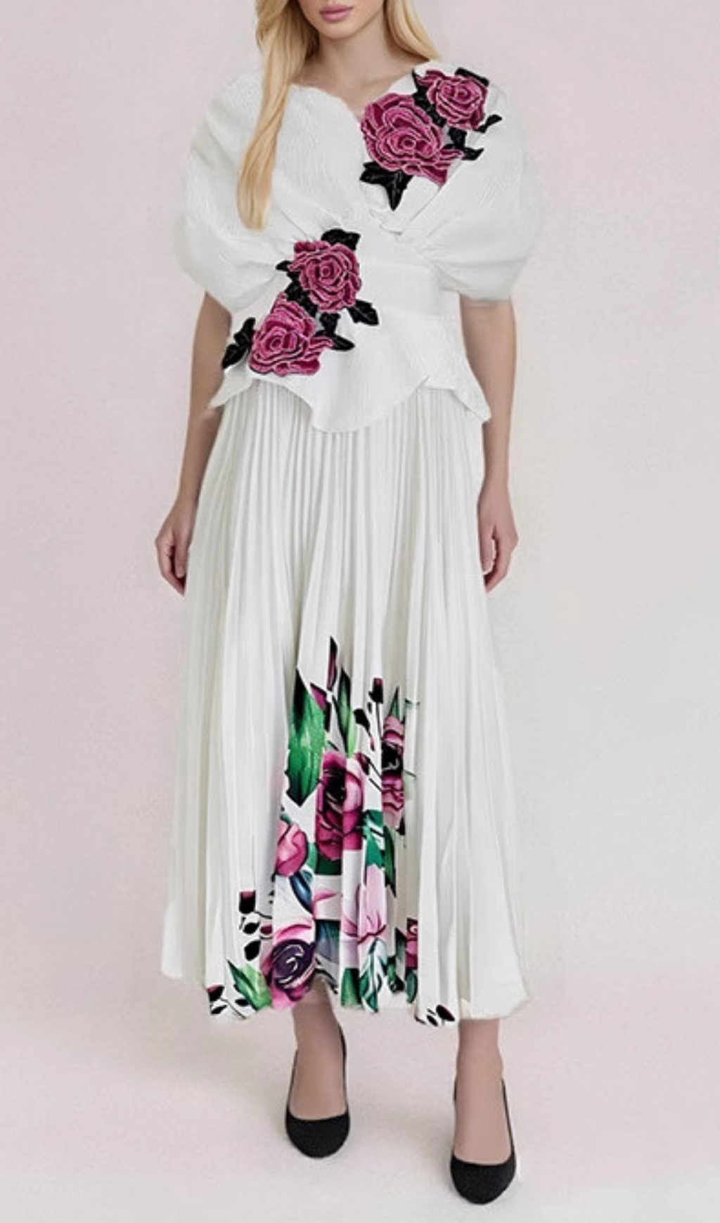 Fashionslee Women Fran White Flower Maxi Dress