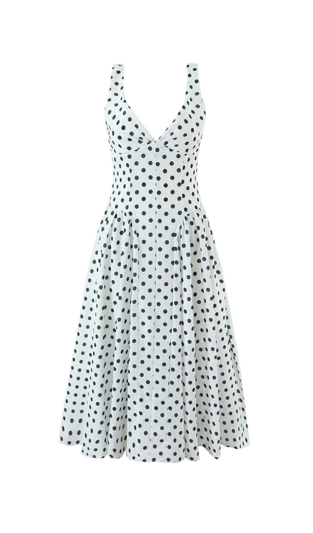 90868bc0c961bd87fd390faaa475b101.jpg Fashionslee Women Keshia White Dot Midi Dress