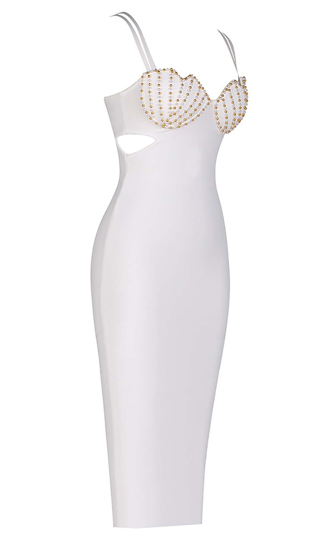 908dd228cf4ebdb8fa127fd8fcaadece.jpeg Fashionslee Women Shell Strap Beading Midi Dress In White