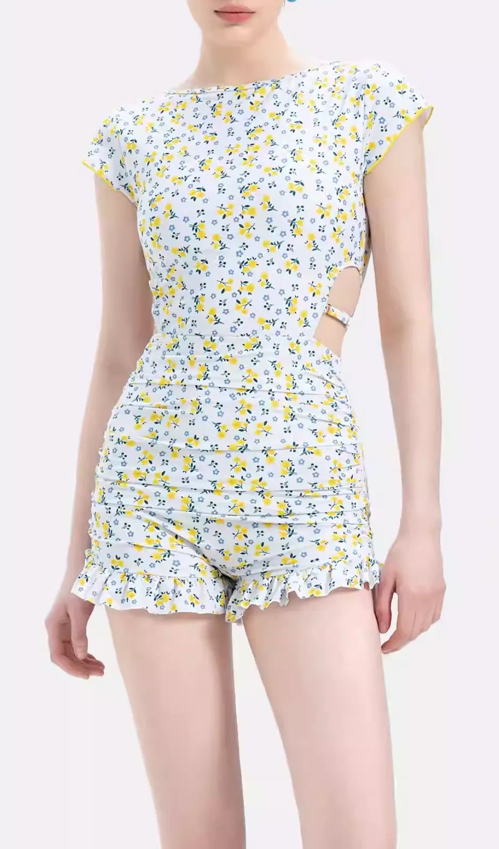 Fashionslee Women Gemini Floral Printed One-Piece Swimsuit