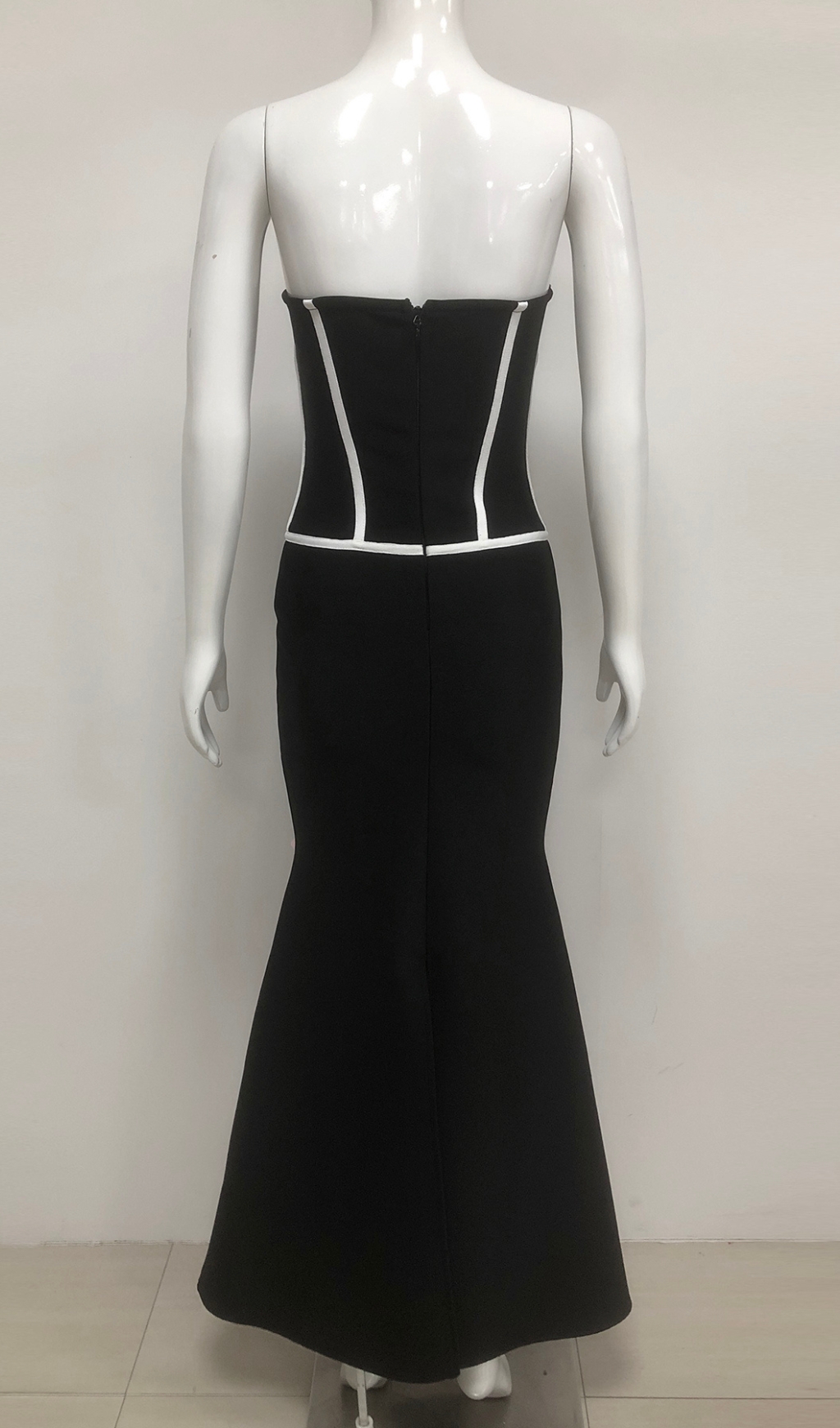 913d4f33f1c374f7d4f99321b6256126.jpg Fashionslee Women Eri Black Strapless Flower Maxi Dress