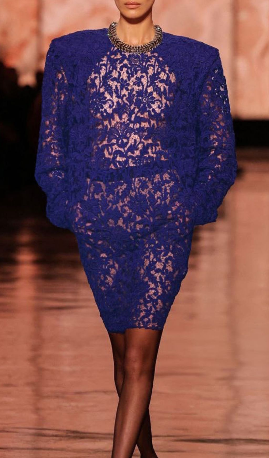 Fashionslee Women Hermia Blue Long Sleeve Mini Dress