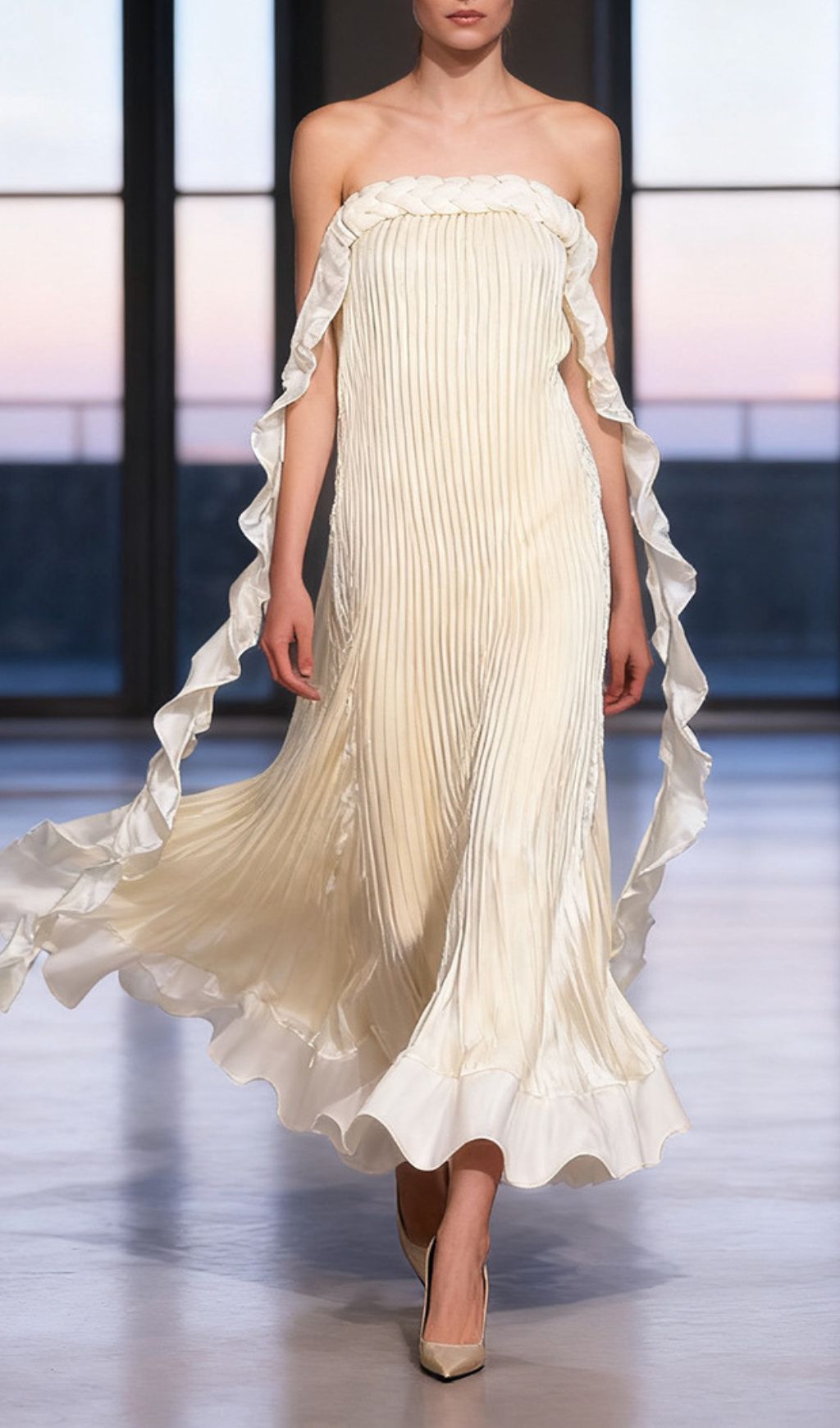 91767fa65629b03b1d342c2ab2c1ea65.jpg Fashionslee Women Imogene Strapless Pleated Maxi Dress