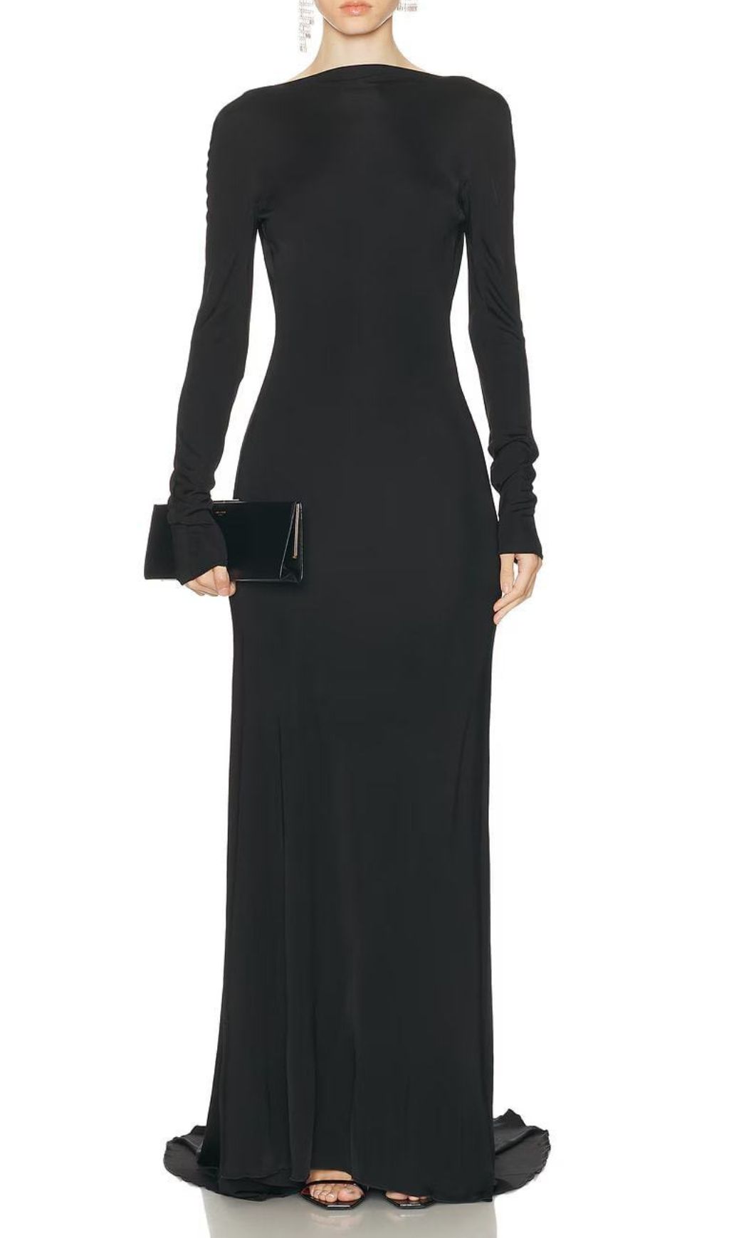 91f4b7dacd31305737dc7162236d69f1.jpg Fashionslee Women Iiona Black Backless Long Sleeve Maxi Dress