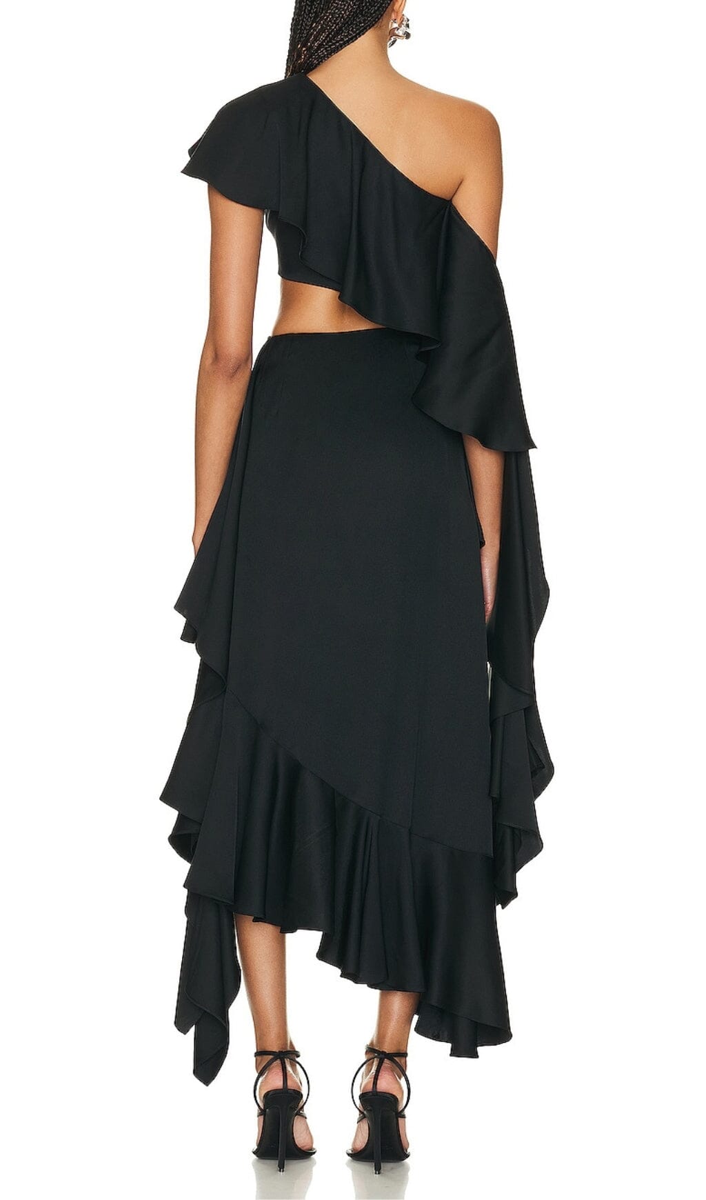 Fashionslee Women Ruffles Asymmetrical Maxi Dress