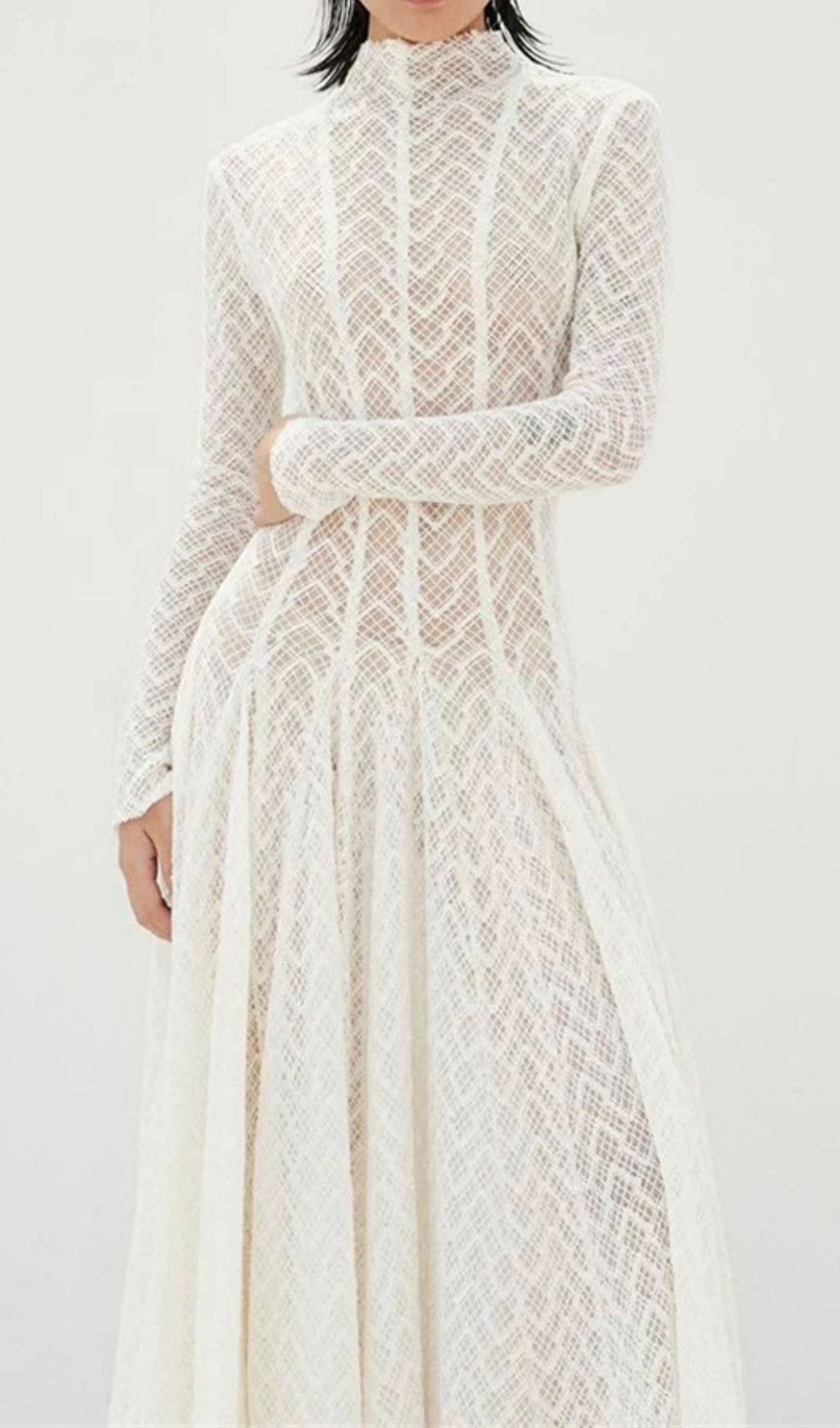 Fashionslee Women Dalise White Long Sleeve Maxi Dress