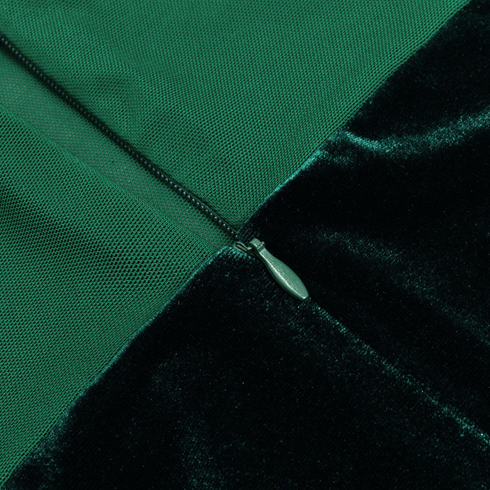 9268f37dd42db8765eaef0c5e62ef382.jpeg Fashionslee Women Alessia Green Mesh Velvet Midi Dress