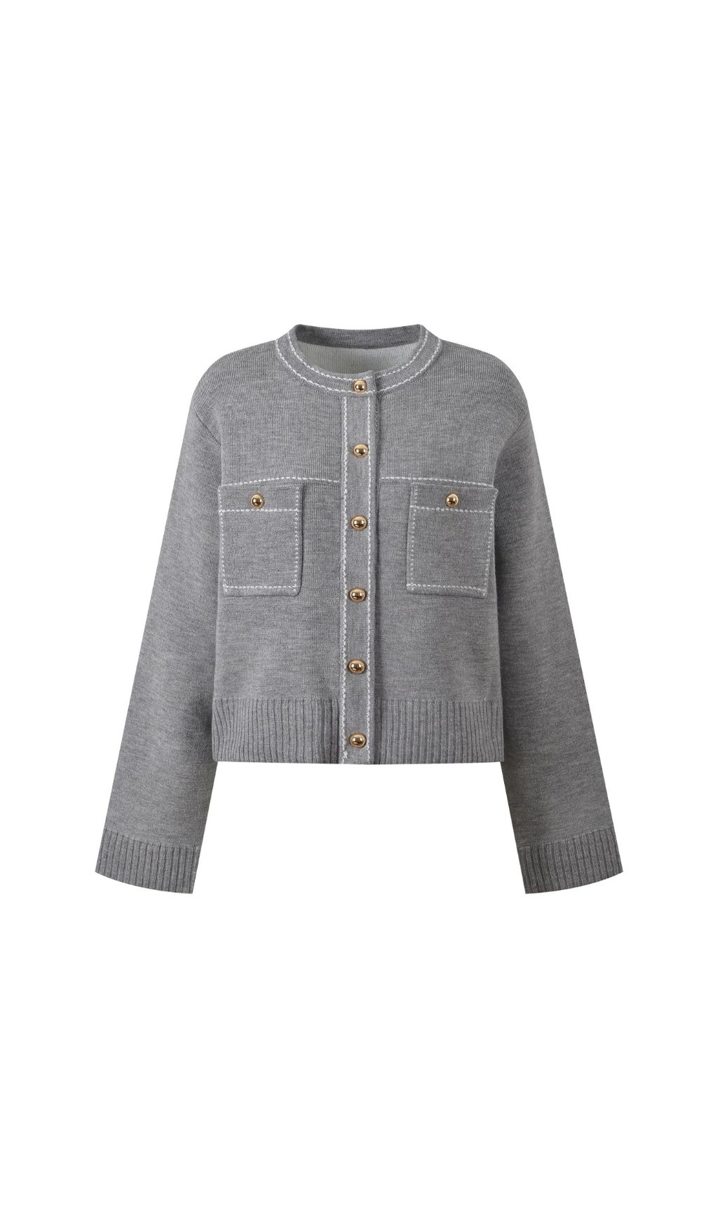 930823acaed95014225f9dd9b6461a4f.jpg Fashionslee Women Castellane Contrast Stitch Cardigan