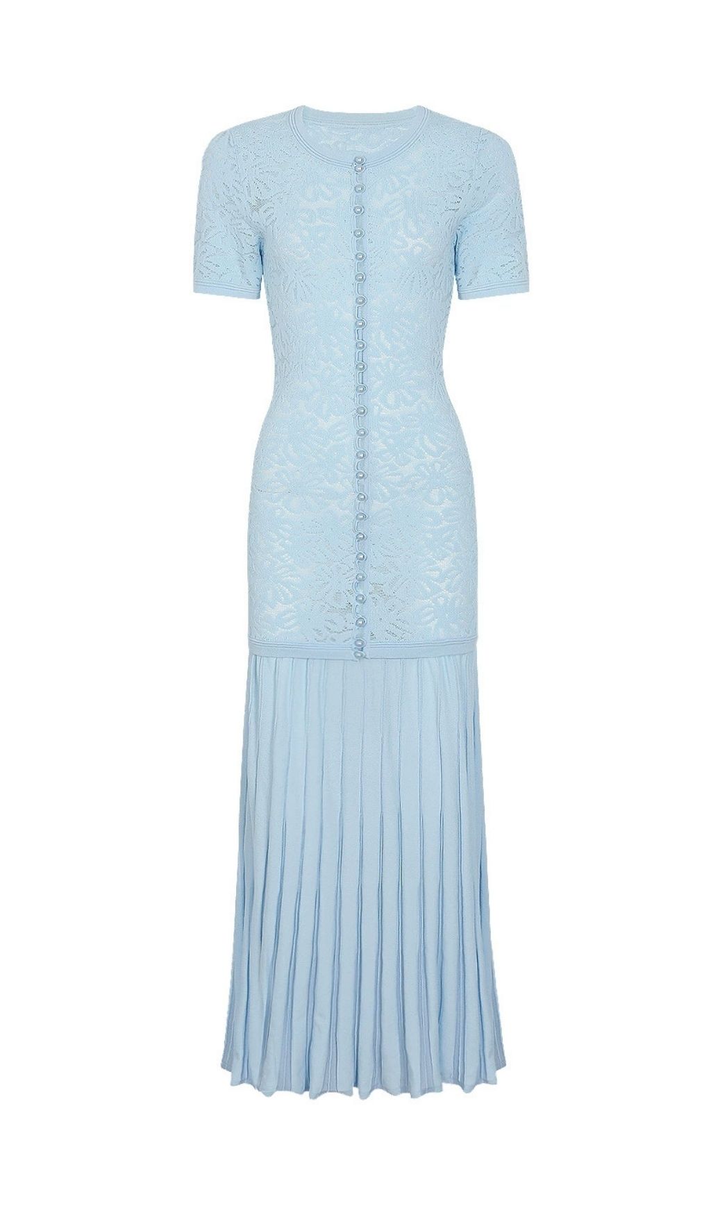Fashionslee Women Kiernan Blue Flower Knit Midi Dress