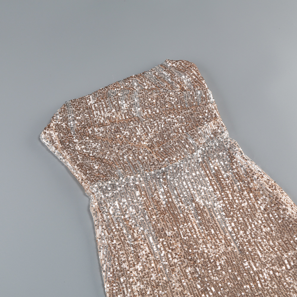 93767b7a6a0c43b56577b31a2ddc8ee3.jpg Fashionslee Women Jaffar Strapless Sequin Maxi Dress