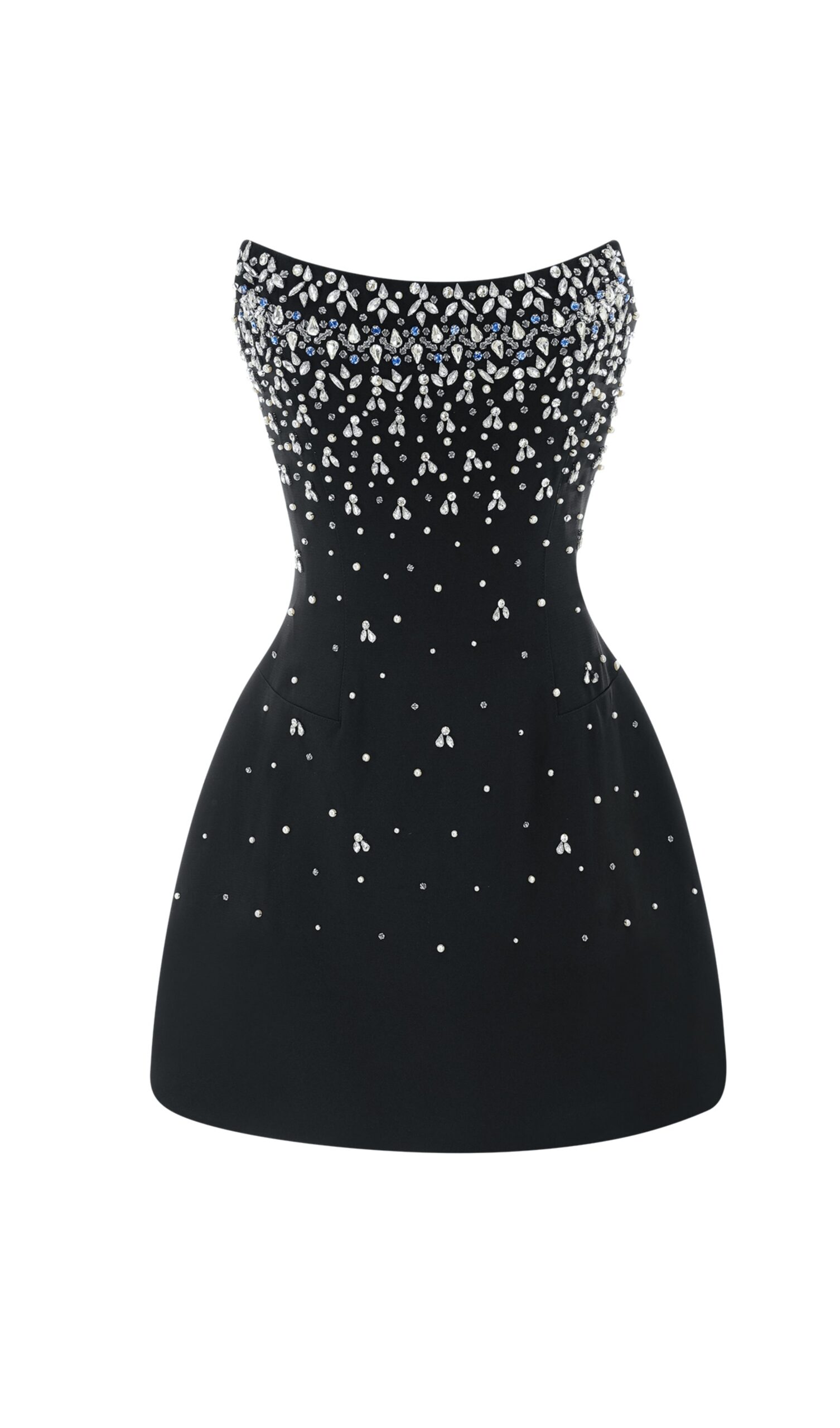 9399226974382ed126b6754a8c9a62ea.jpeg Fashionslee Women Crystal Beading Strapless Mini Dress In Black
