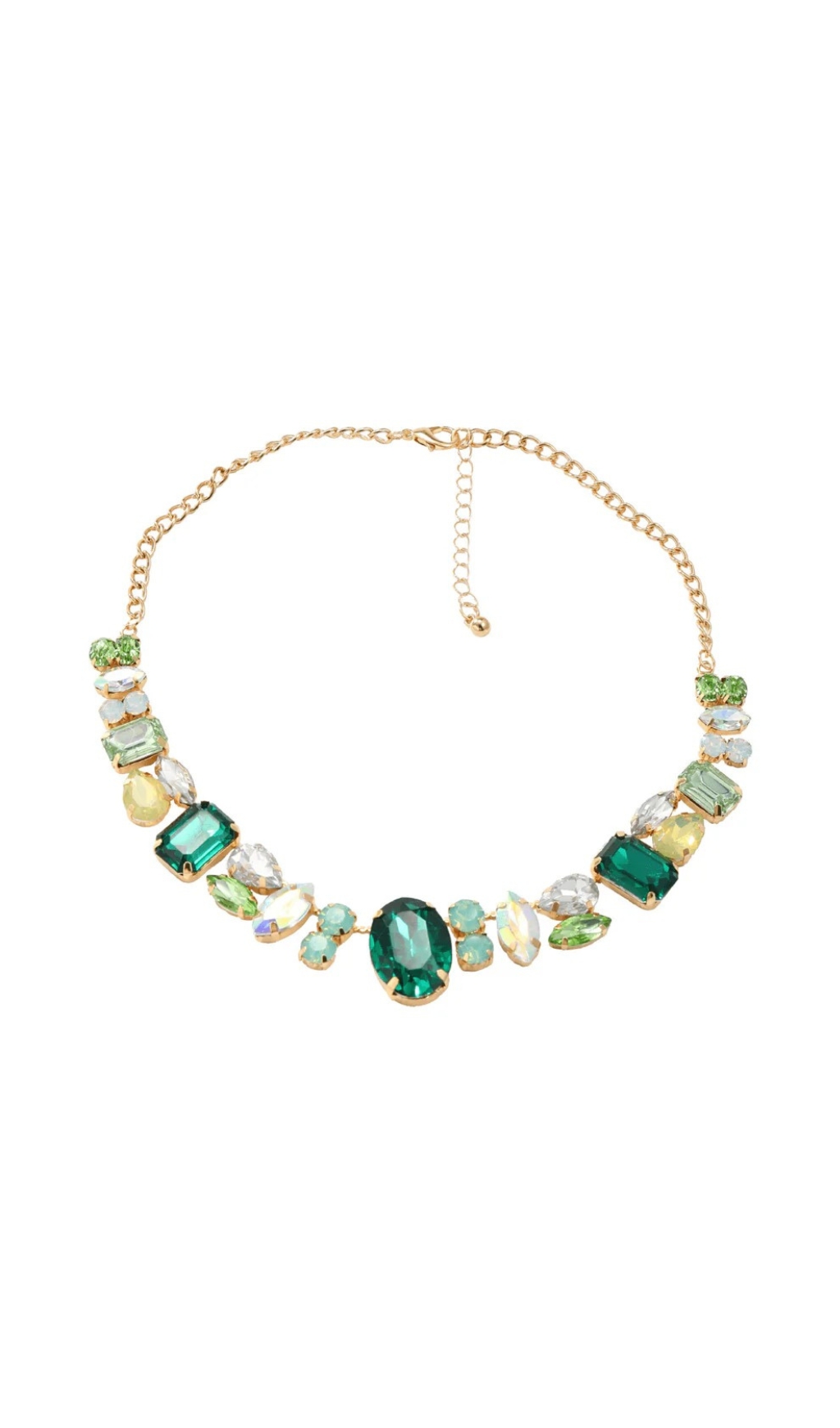 Fashionslee Women Craco Crystal Embellished Necklace In Green