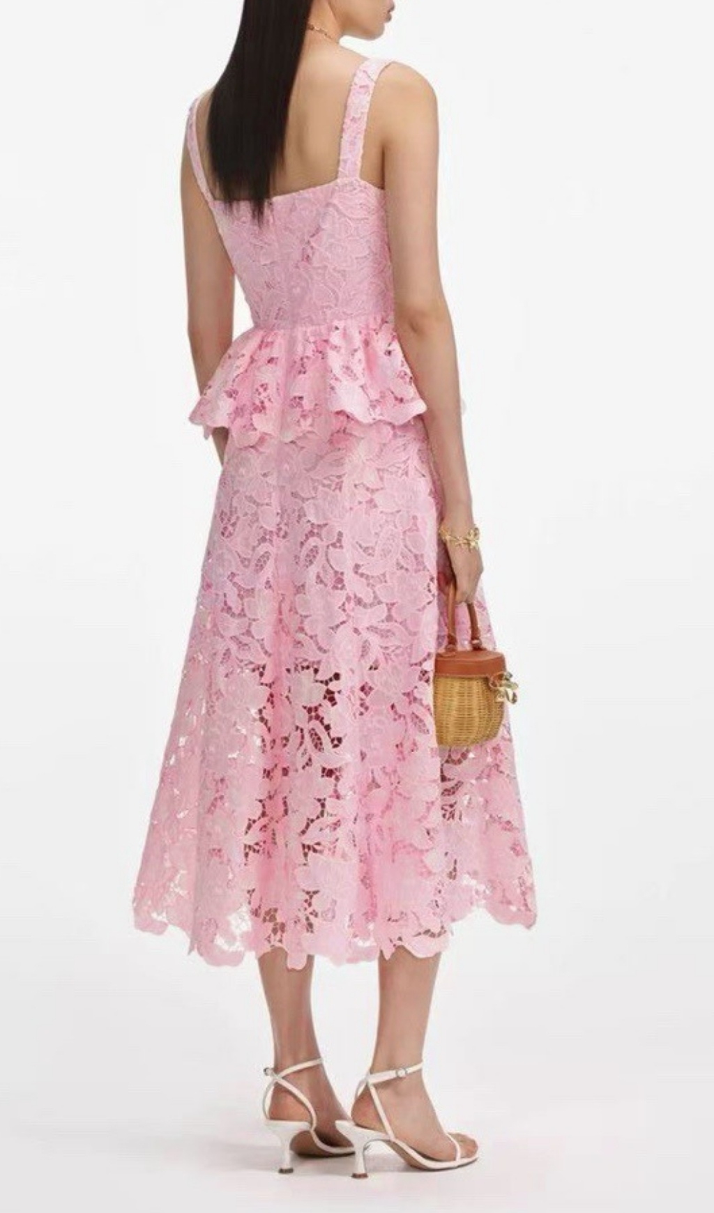 Fashionslee Women Fumito Flower Embroidery Midi Dress