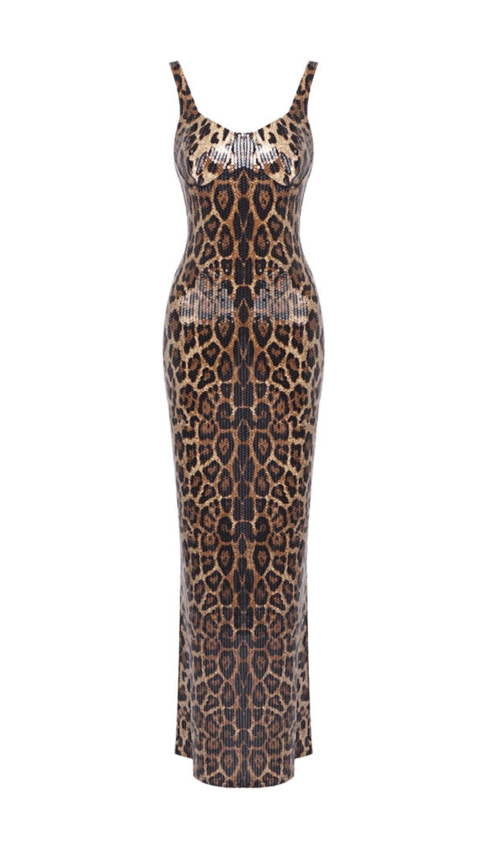 941e72e86104b5d4e54e6df227a6c83f.jpg Fashionslee Women Jarrell Leopard Sequin Maxi Dress With Cape