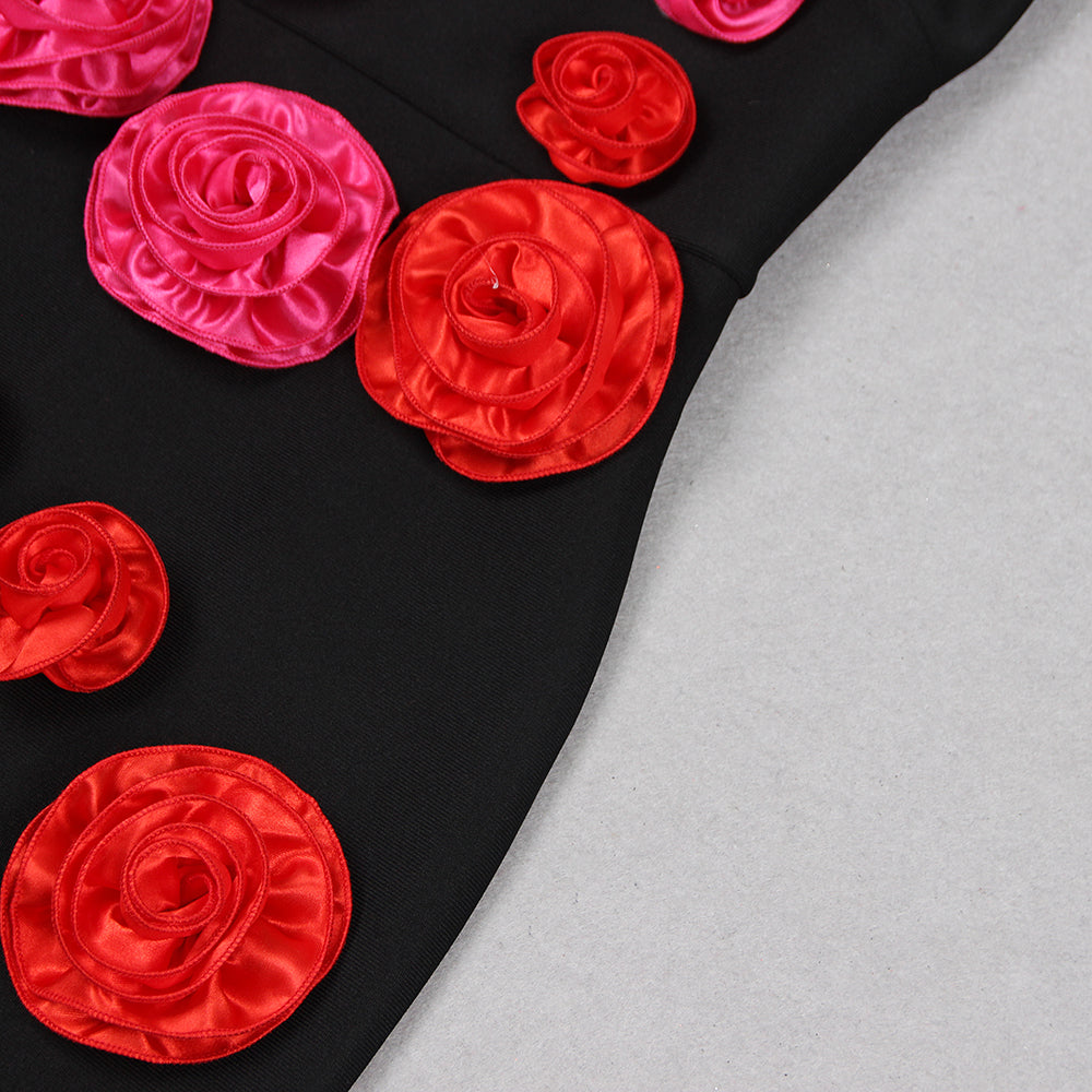 Fashionslee Women Azania One Shoulder Flower Bandage Dress