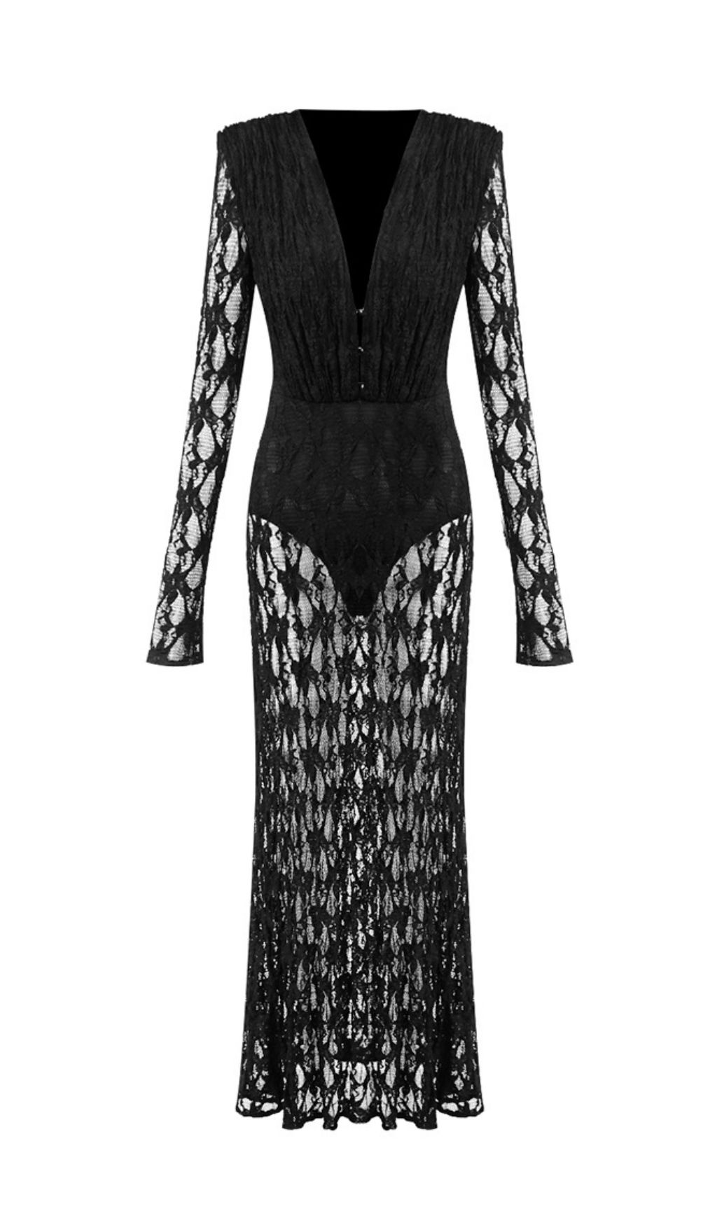 9443b58643a4eacd3761b8ee68d23b01.jpg Fashionslee Women Jemma Black Long Sleeve Lace Maxi Dress