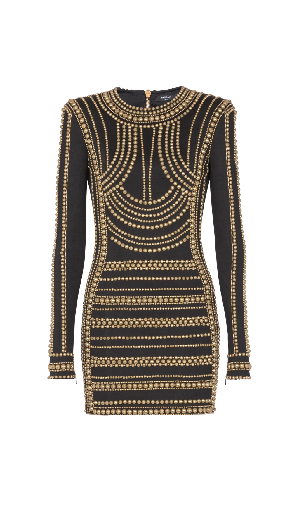 95cc2e1a4750f88f53fff02e9bc61582.jpg Fashionslee Women Bran Black Gold Bead-Embroidered Mini Dress