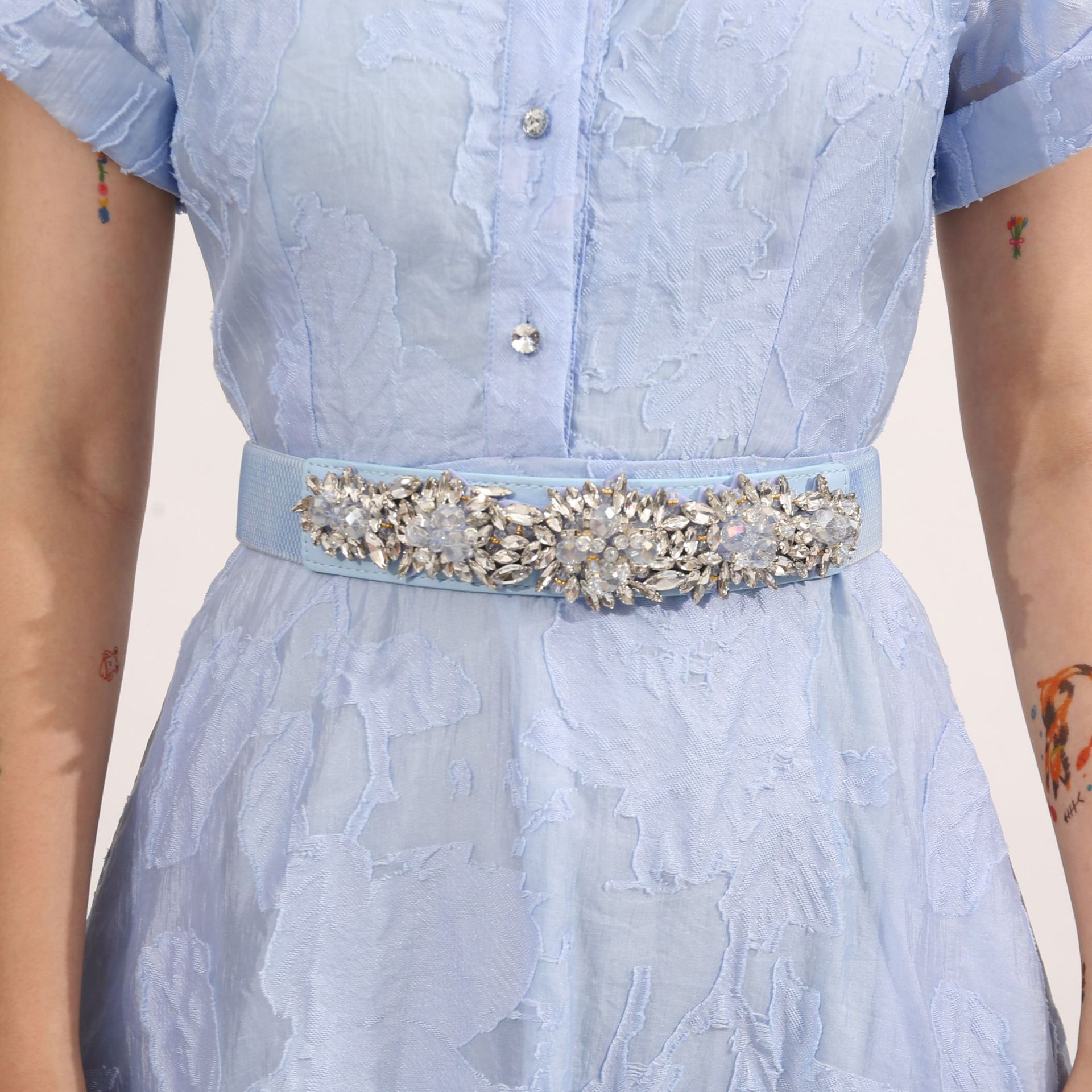 9608df8e1a0e58aff26843a830f2b1b7.jpg Fashionslee Women Finley Blue Crystal Midi Dress