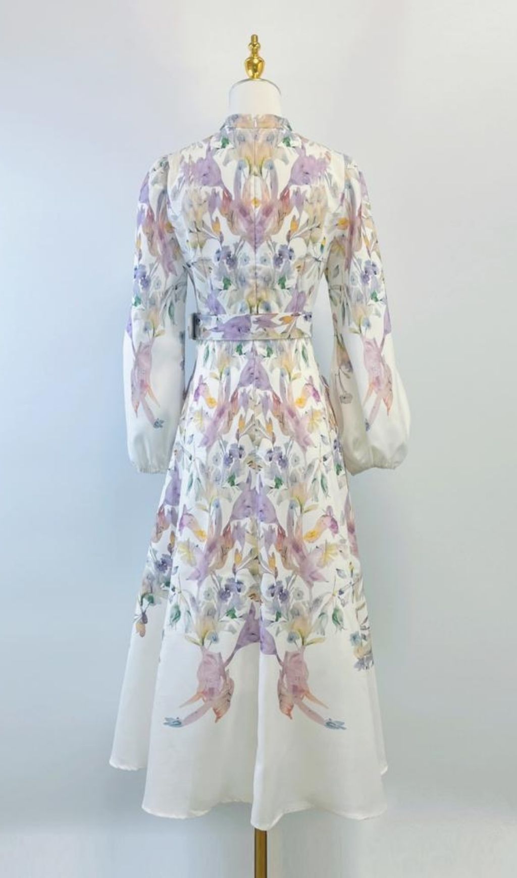 Fashionslee Women Kamiko Floral Long Sleeve Midi Dress