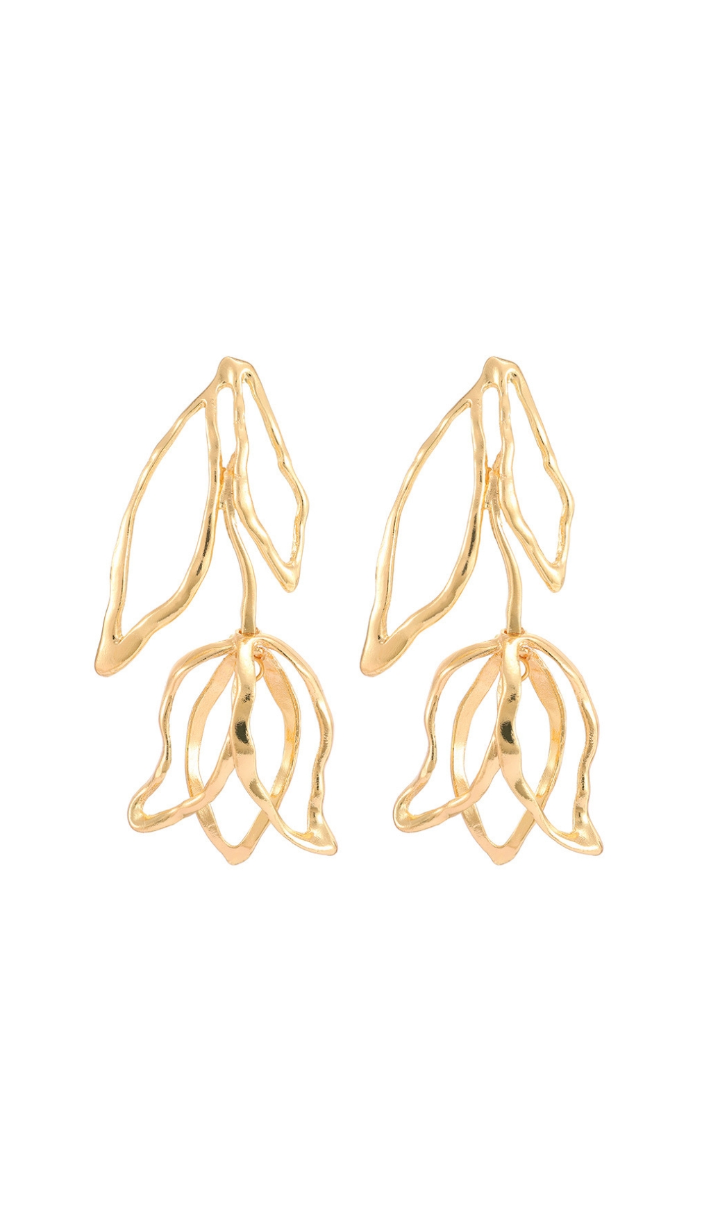 Fashionslee Women Dorcas Gold Flower Earrings