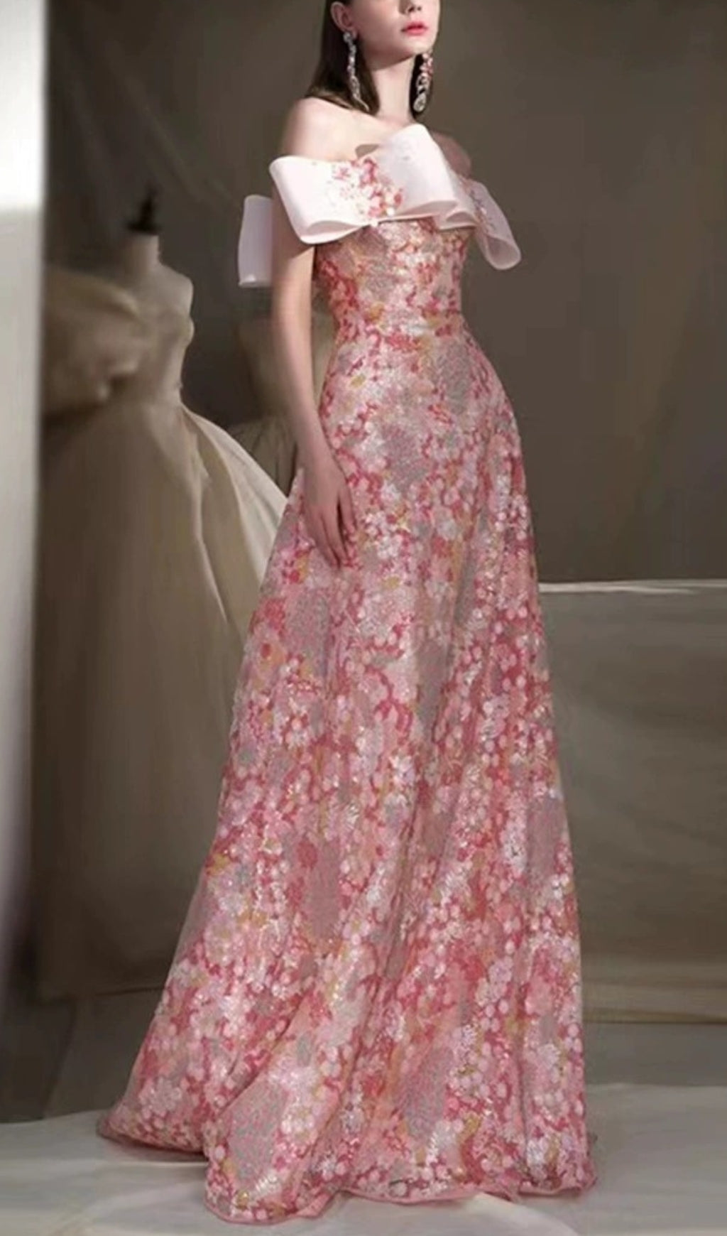 Fashionslee Women Strapless Floral A-Line Maxi Dress