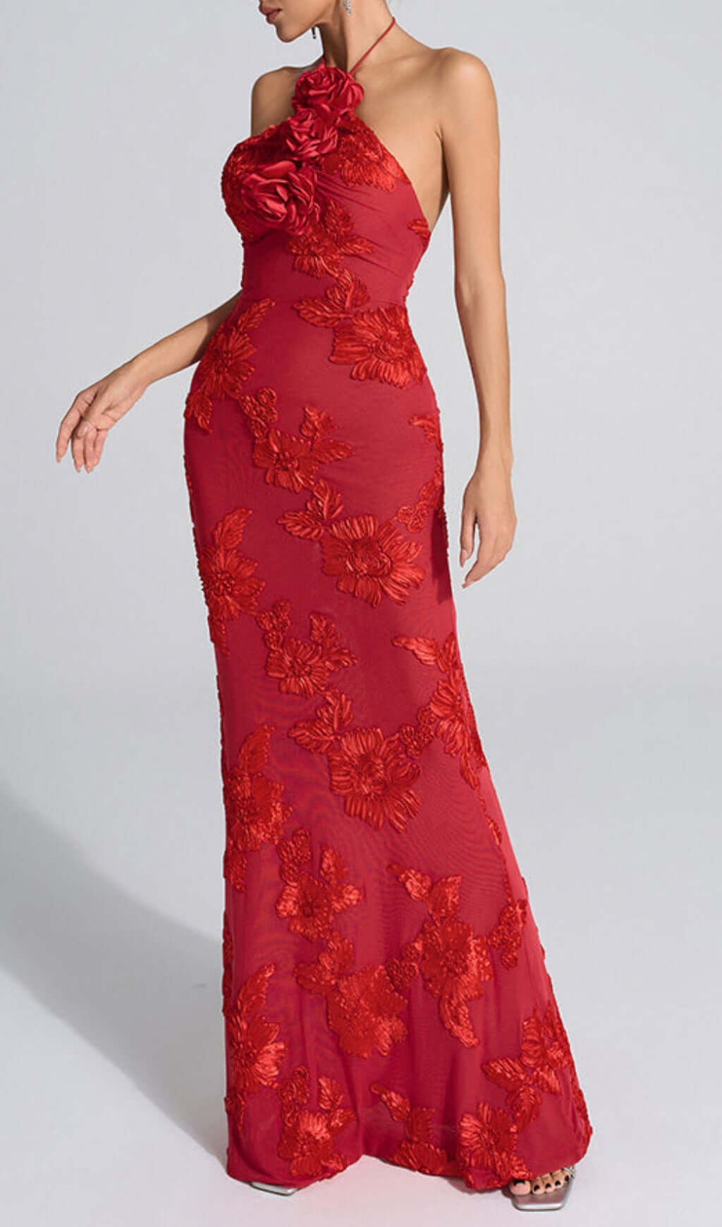 96c7897076c5b27656582e2d2ea65c63.jpeg Fashionslee Women Bambi Red Halter Flower Maxi Dress