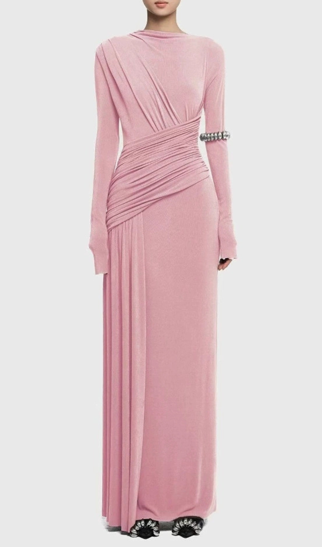 96ca3fe260ff47a464cac97de83d739f.png Fashionslee Women Haruka Long Sleeve Ruched Maxi Dress